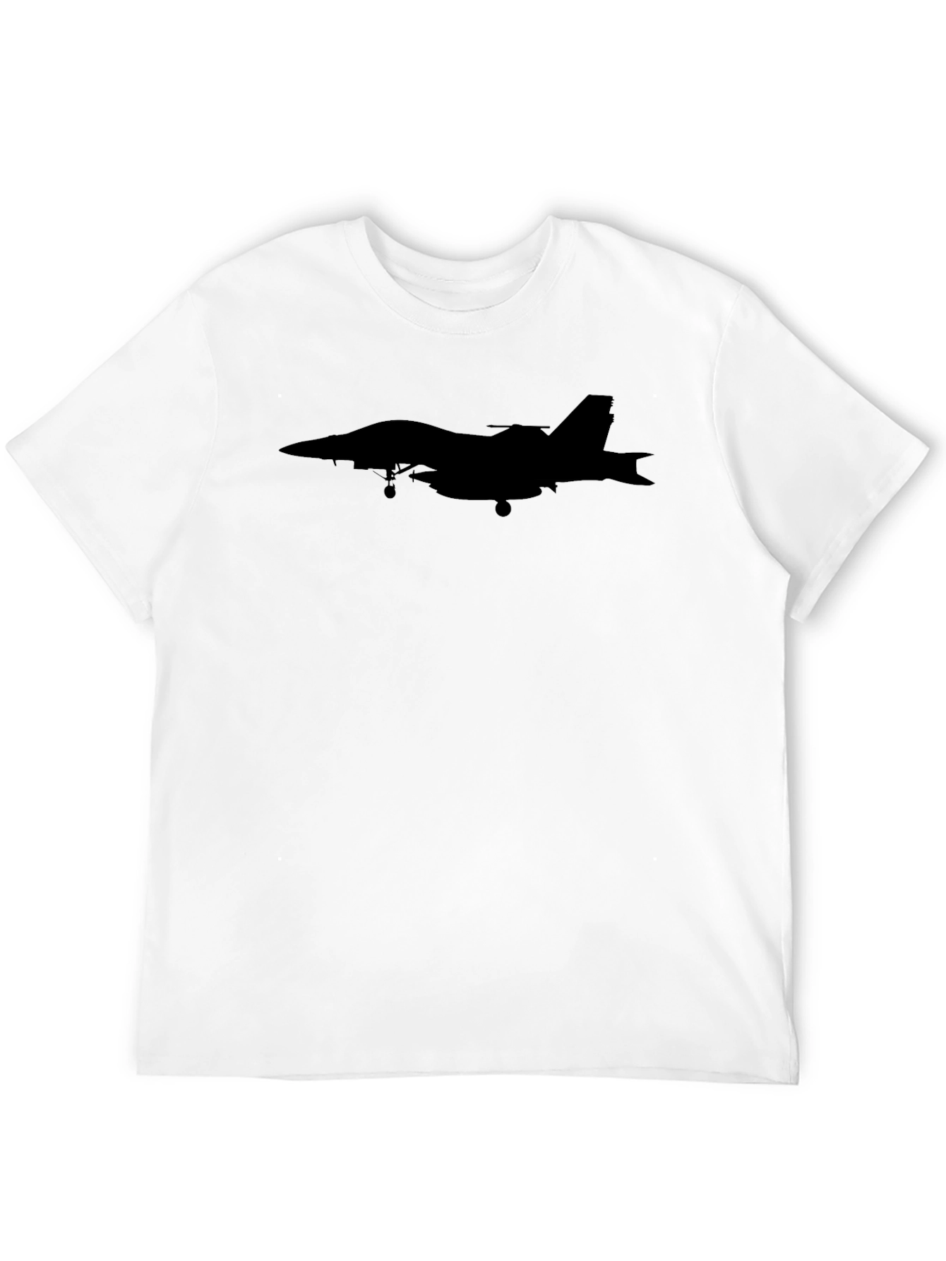 Black Jet Fighter Silhouette Graphic Tee - Black view 12