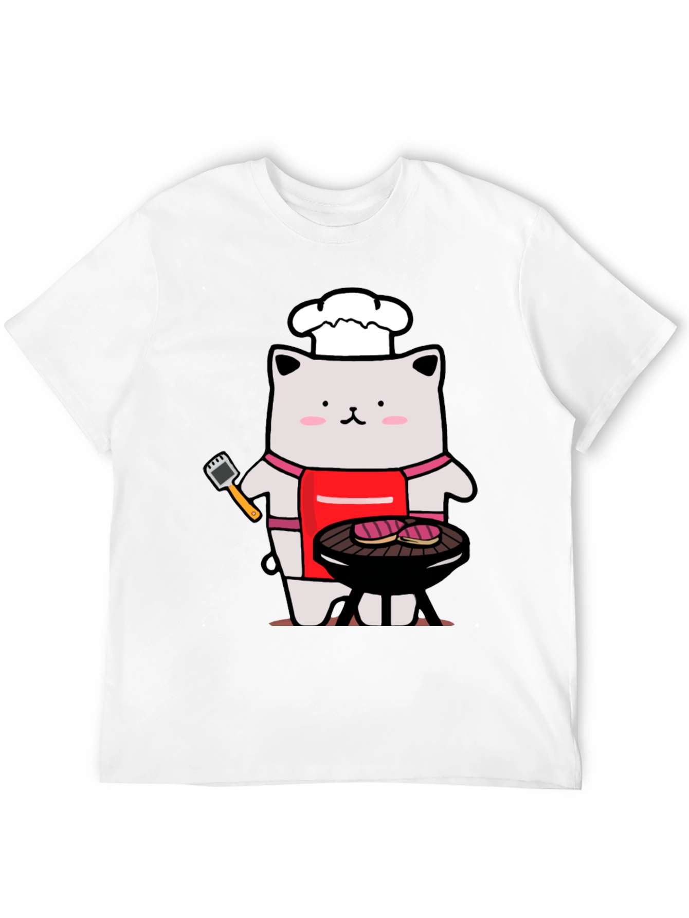 Black Chef Cat BBQ T-Shirt - Funny Grilling Tee view 12