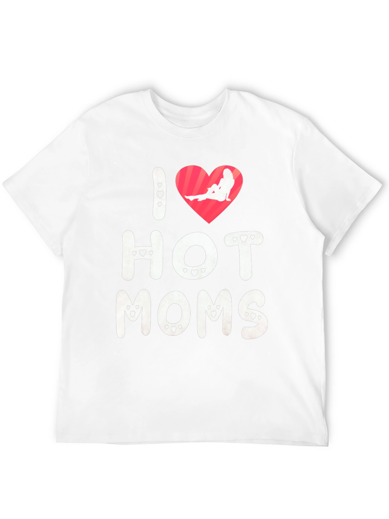 Black I Heart Hot Moms Graphic Tee - Novelty T-Shirt view 12