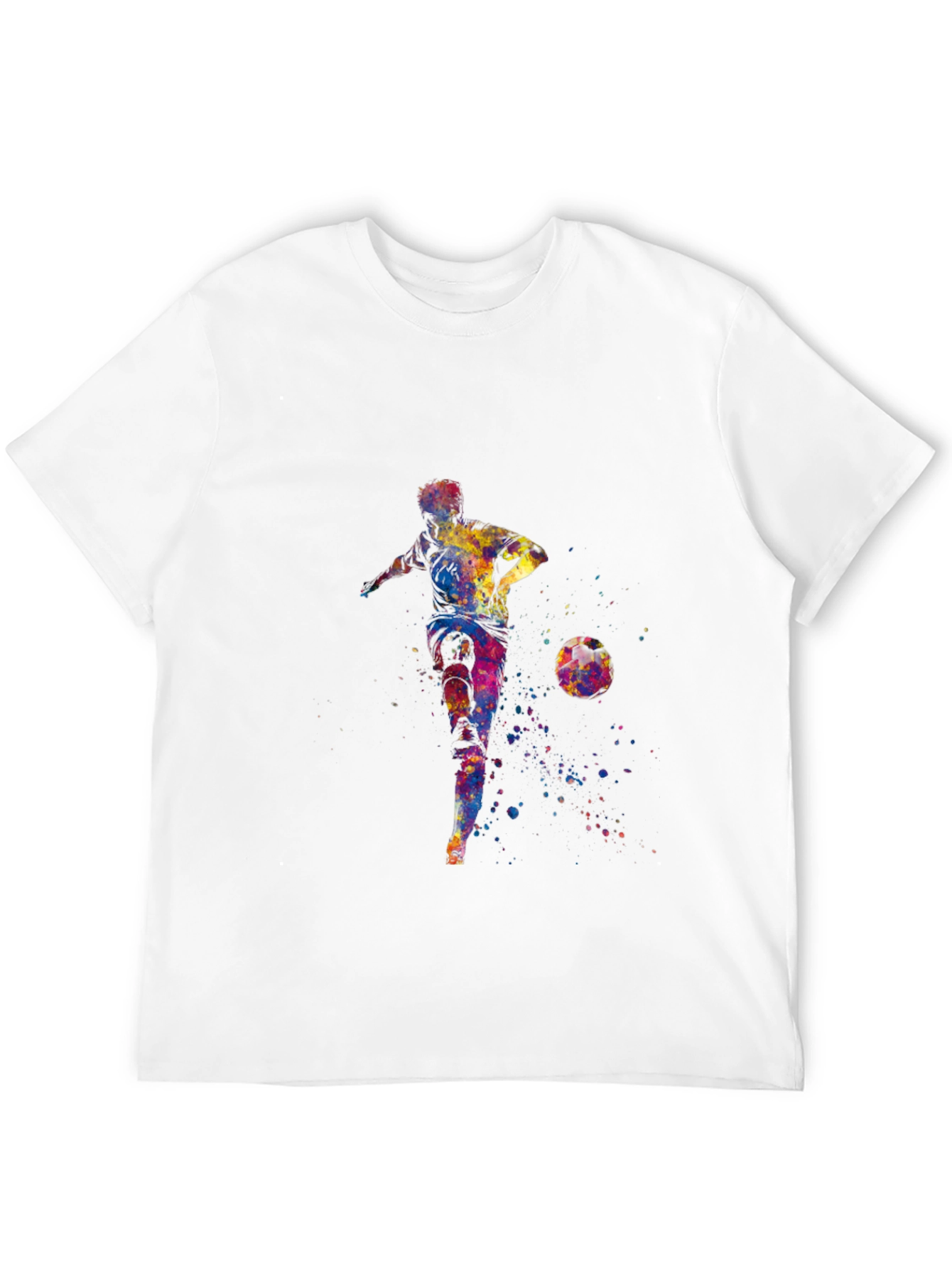 Black Colorful Soccer Player T-Shirt view 12
