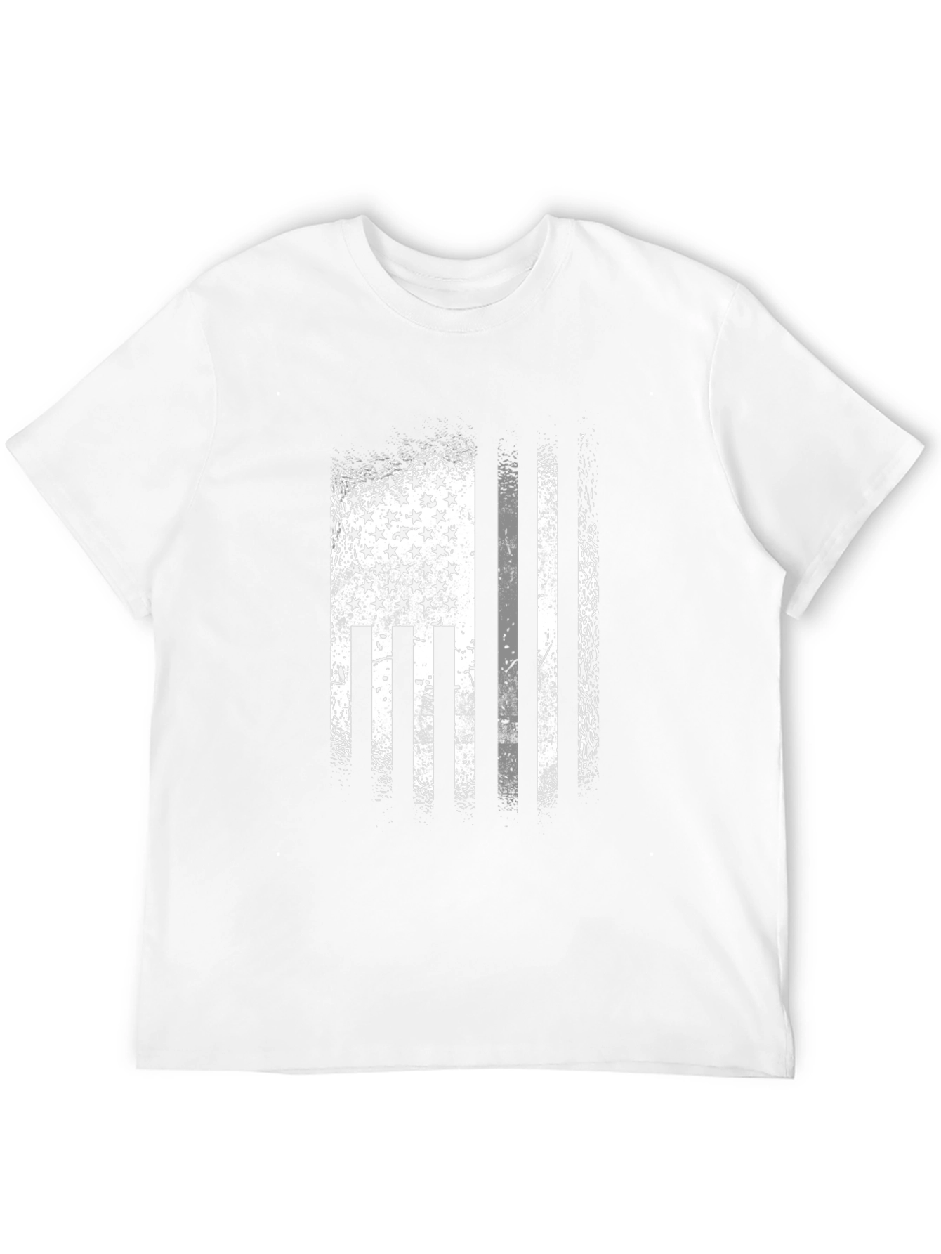 Black American Flag Distressed Graphic T-Shirt view 12