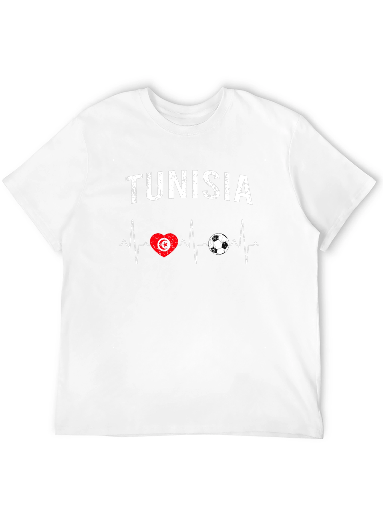 Black Tunisia Heartbeat Soccer T-Shirt view 12
