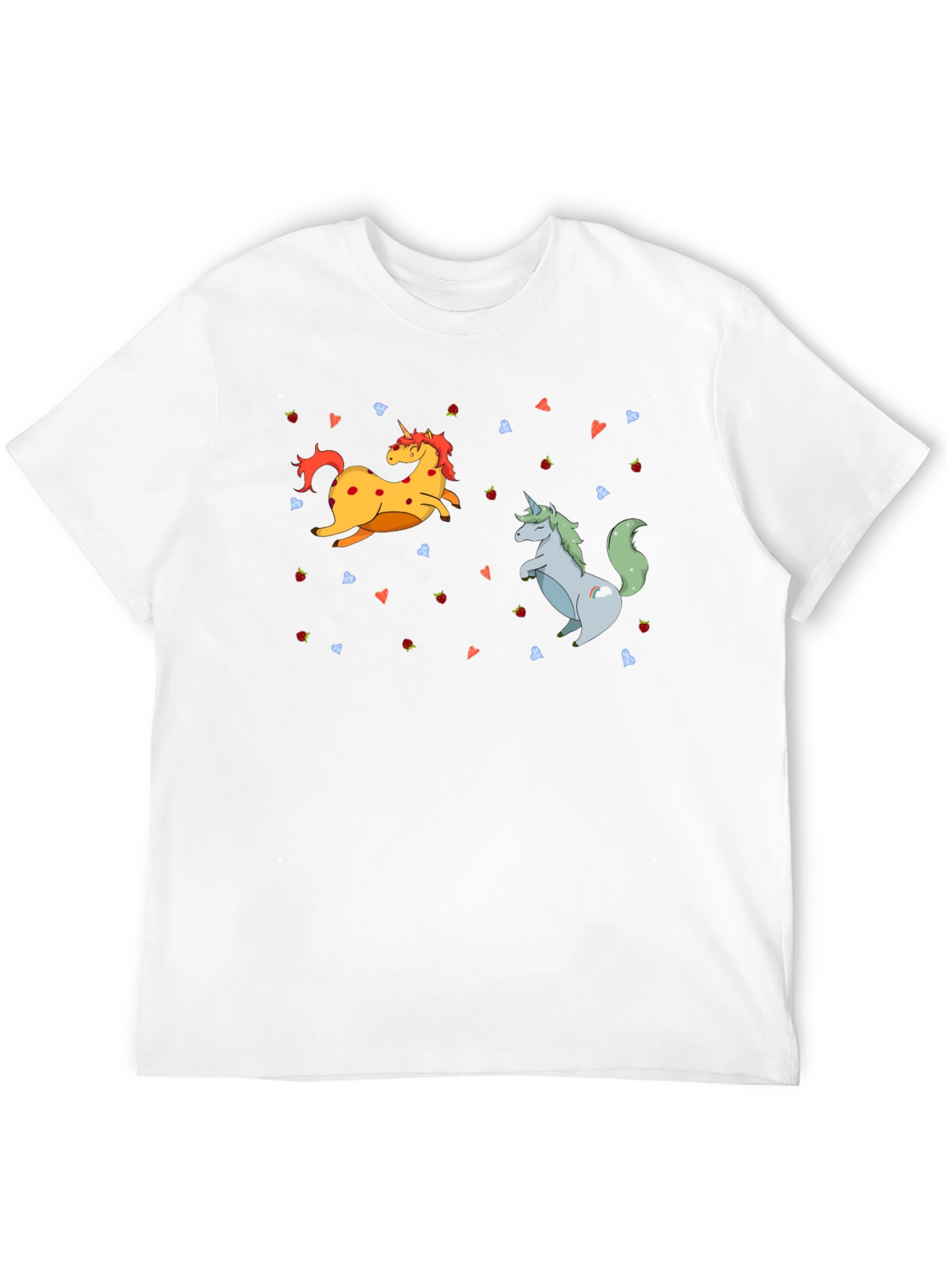 Black Unicorns & Strawberries Graphic T-Shirt - Black view 12