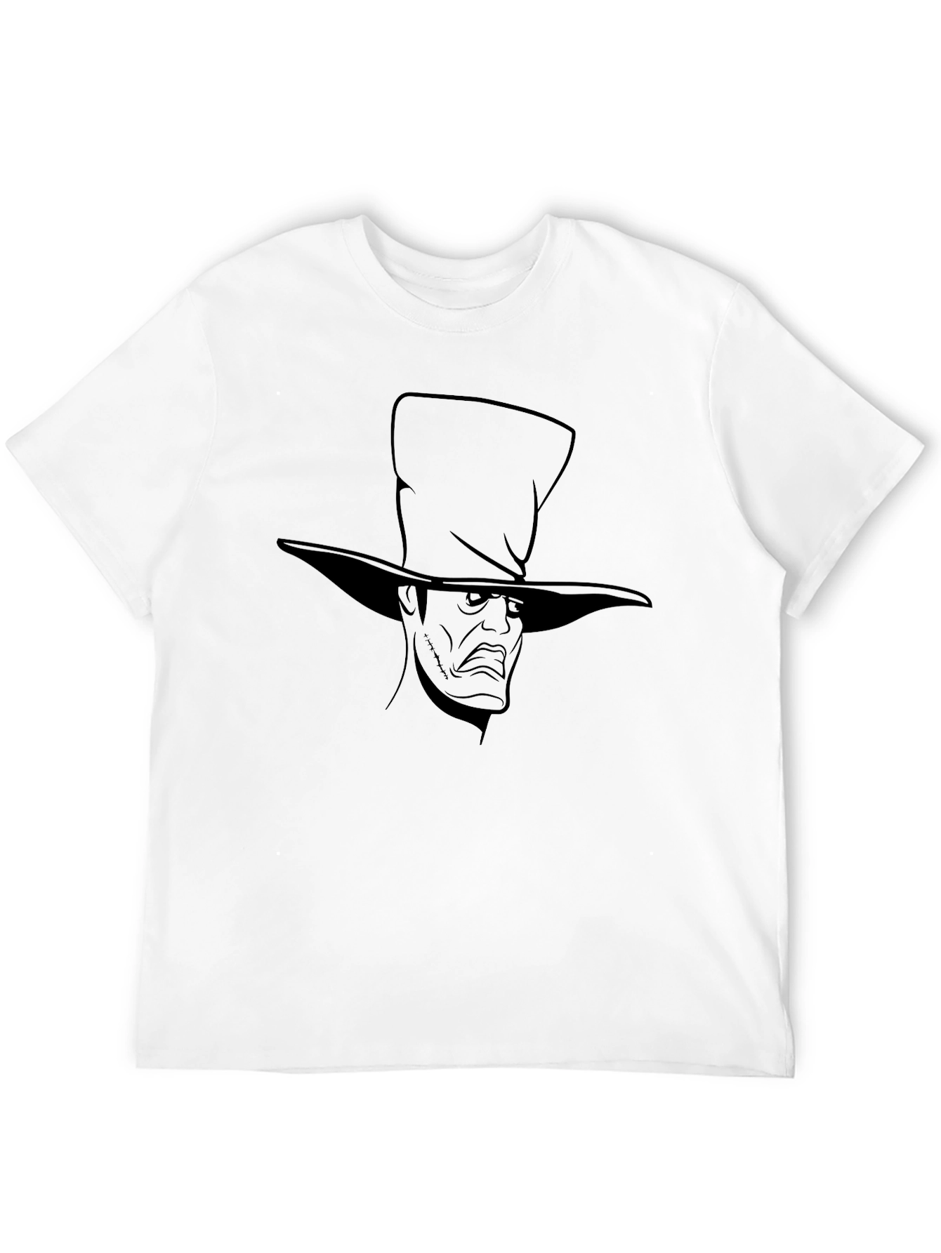 Black Men's Black T-Shirt with Mad Hatter Graphic view 12