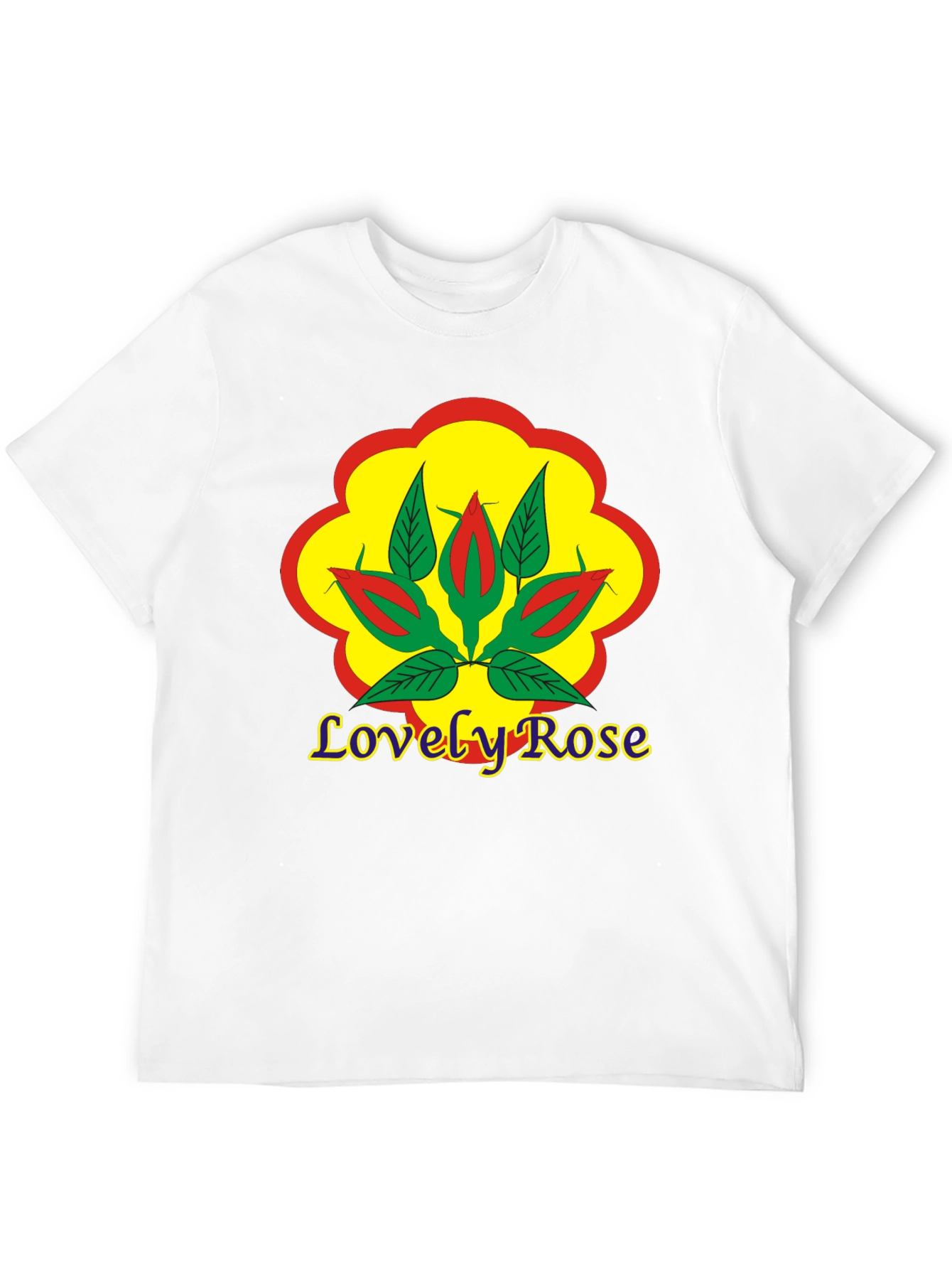 Black Lovely Rose Graphic Black T-Shirt view 12