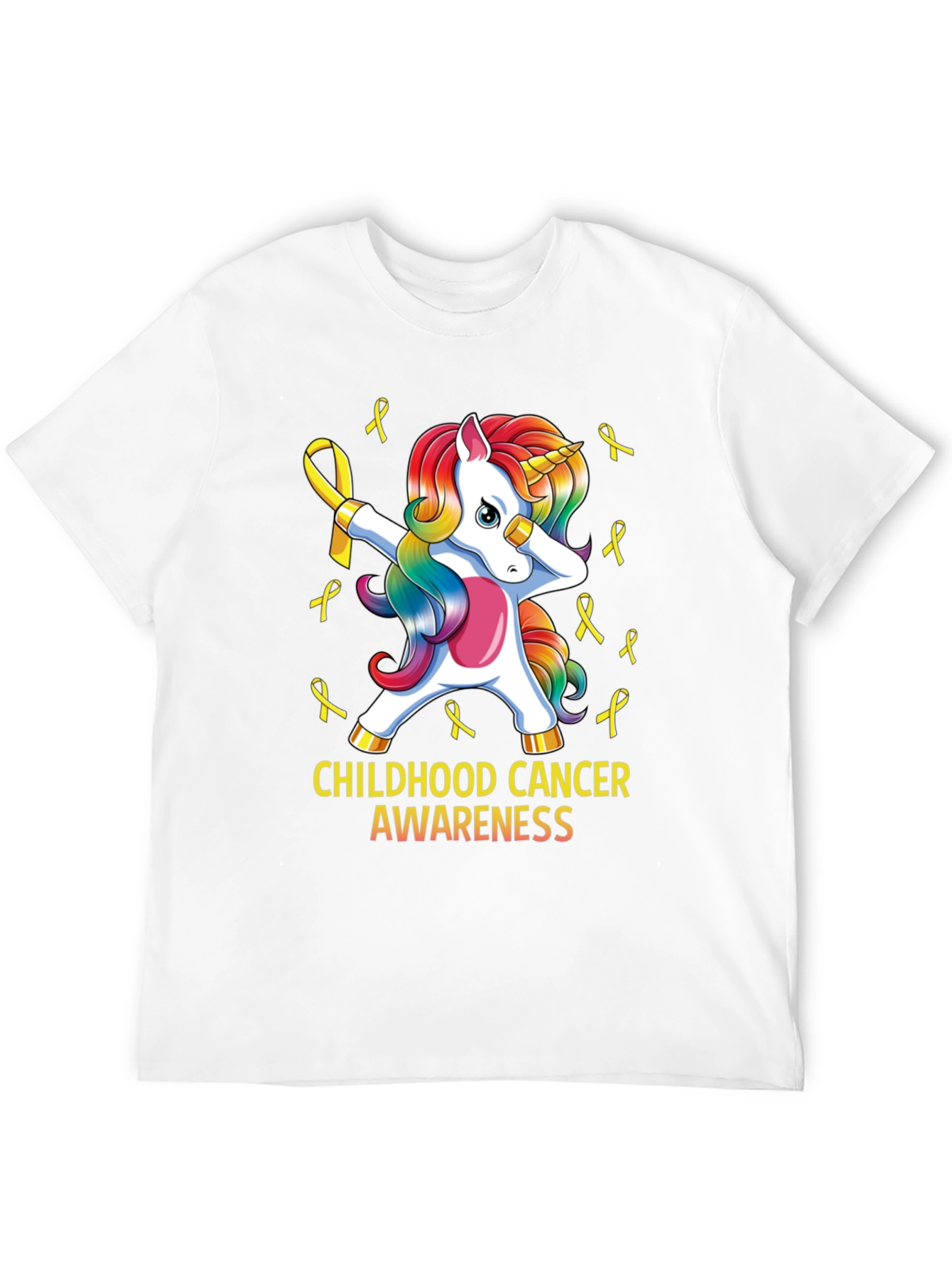 Childhood Cancer Awareness Unicorn Ribbon T-Shirt - 12
