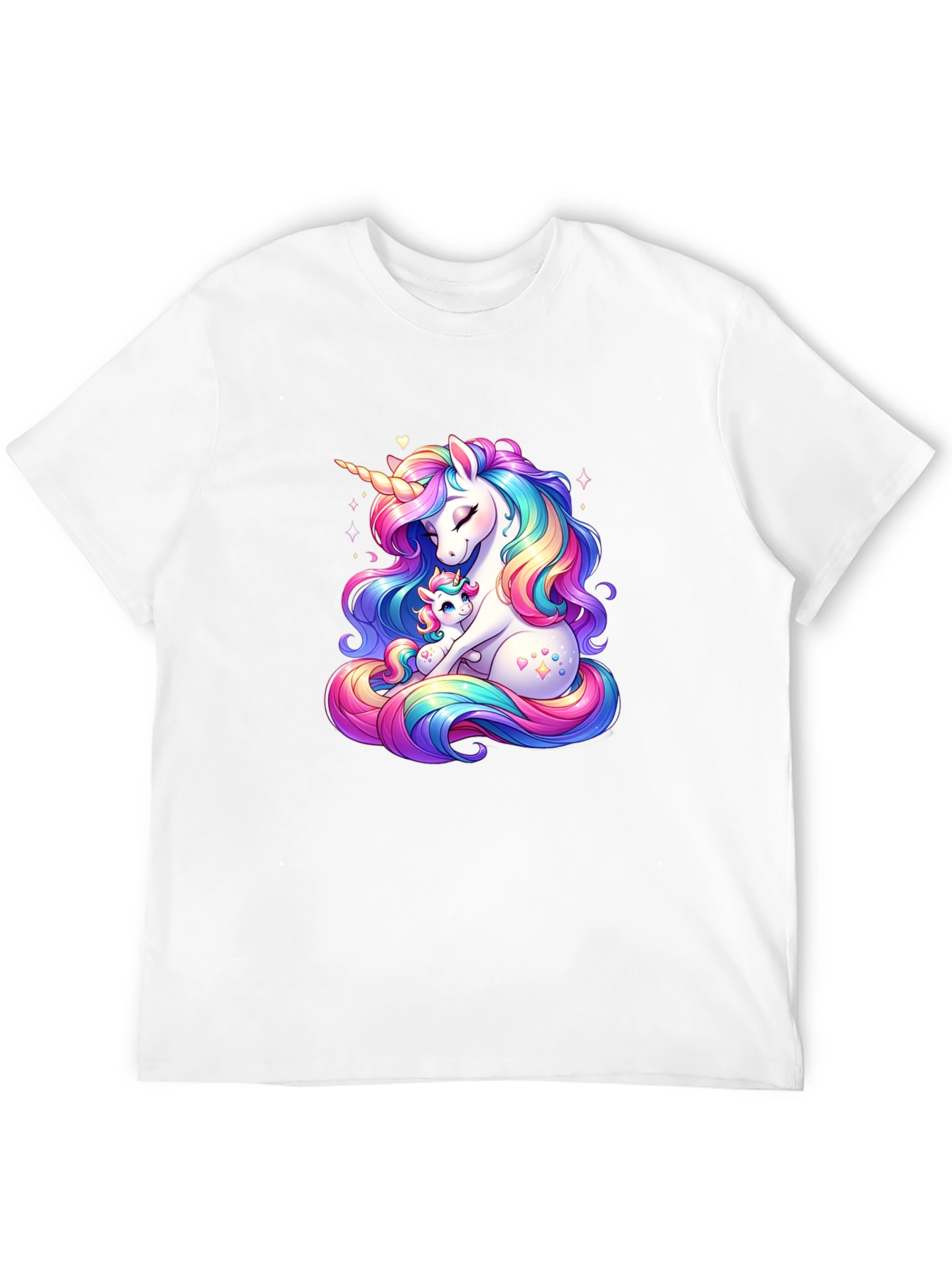 Black Unicorn Mom and Baby Black T-Shirt view 12