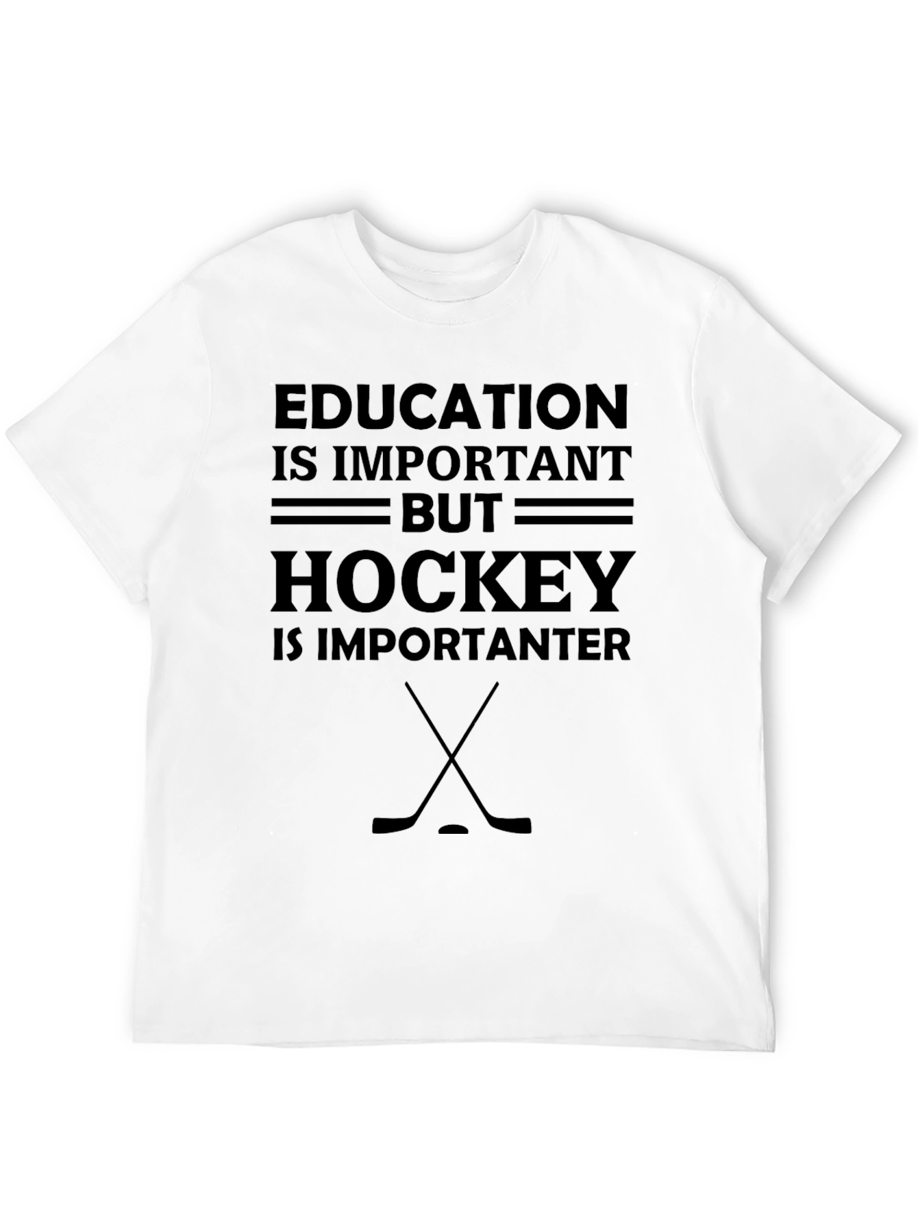 Black Education Important But Hockey T-Shirt view 12