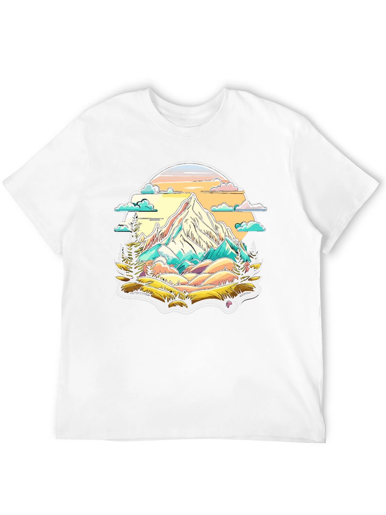 Black Mountain Scene Graphic Tee - Nature Lover's T-Shirt view 12