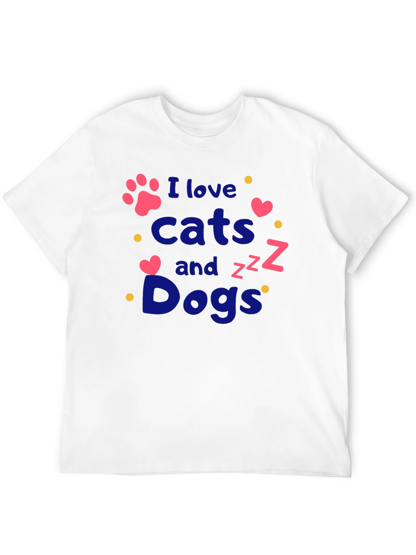 Black I Love Cats and Dogs T-Shirt - Pet Lover Tee view 12