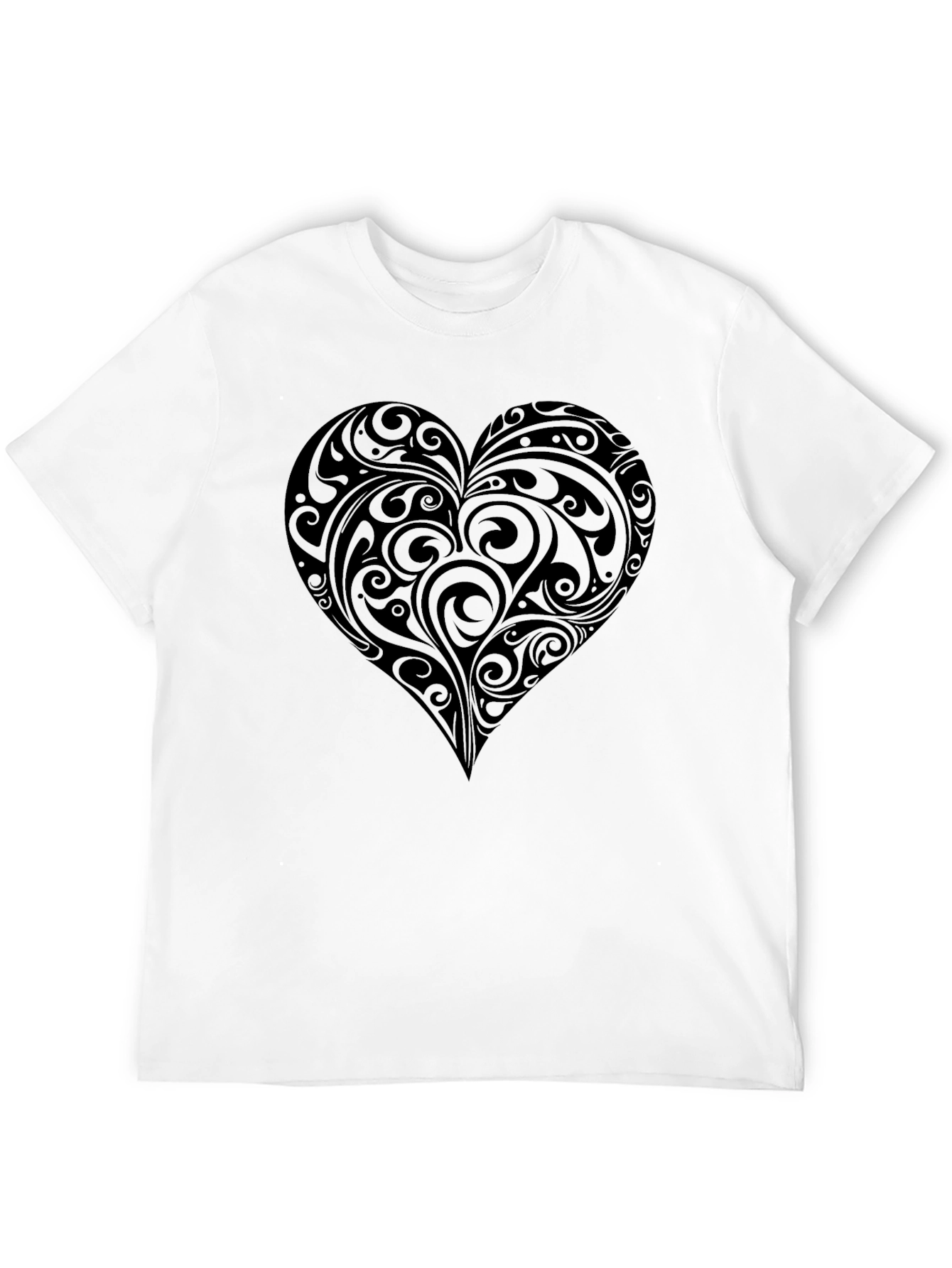 Black Heart Swirl Graphic Tee - Men's Black T-Shirt view 12
