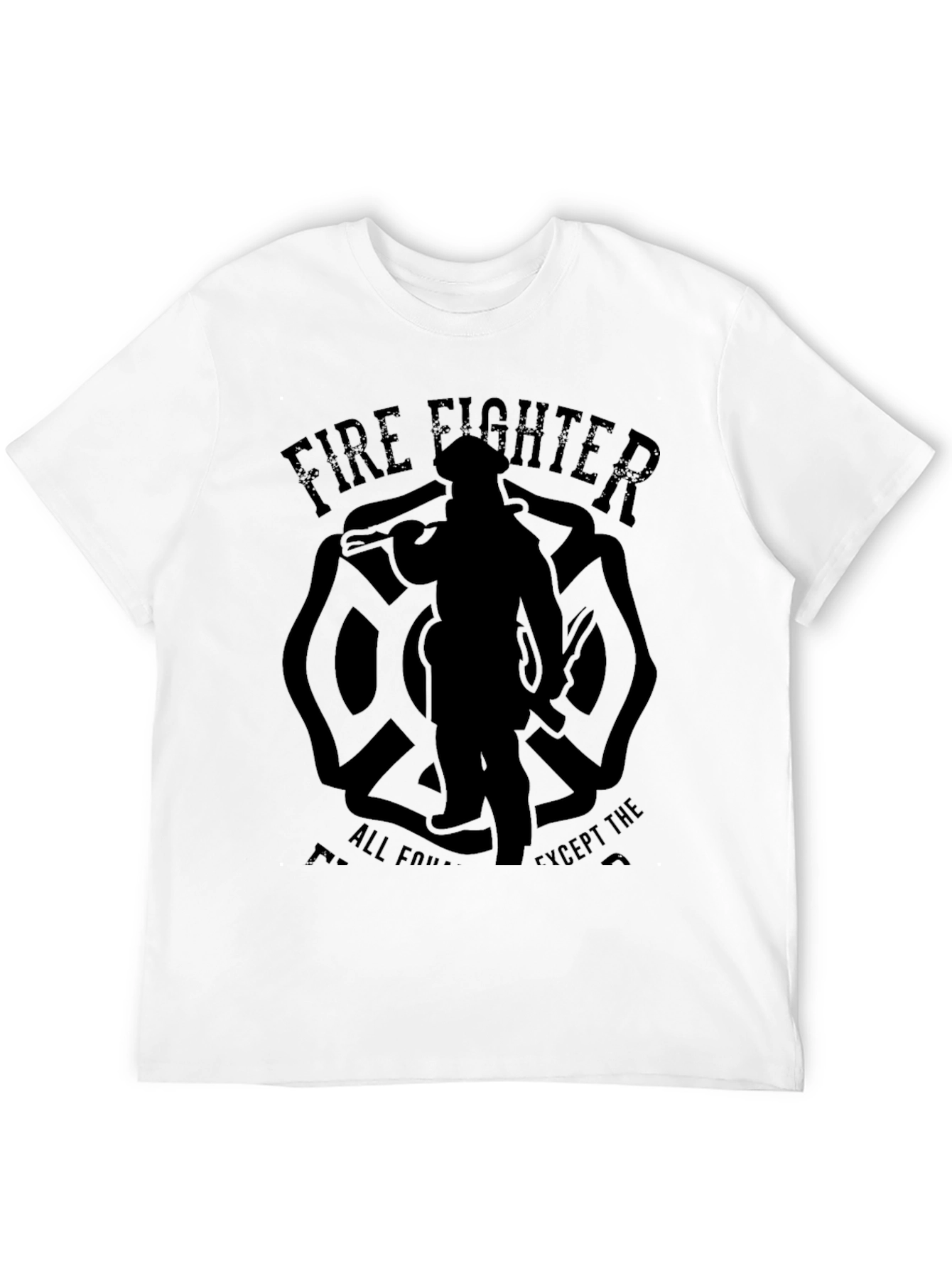 Black Firefighter Graphic Tee - Maltese Cross Design view 12