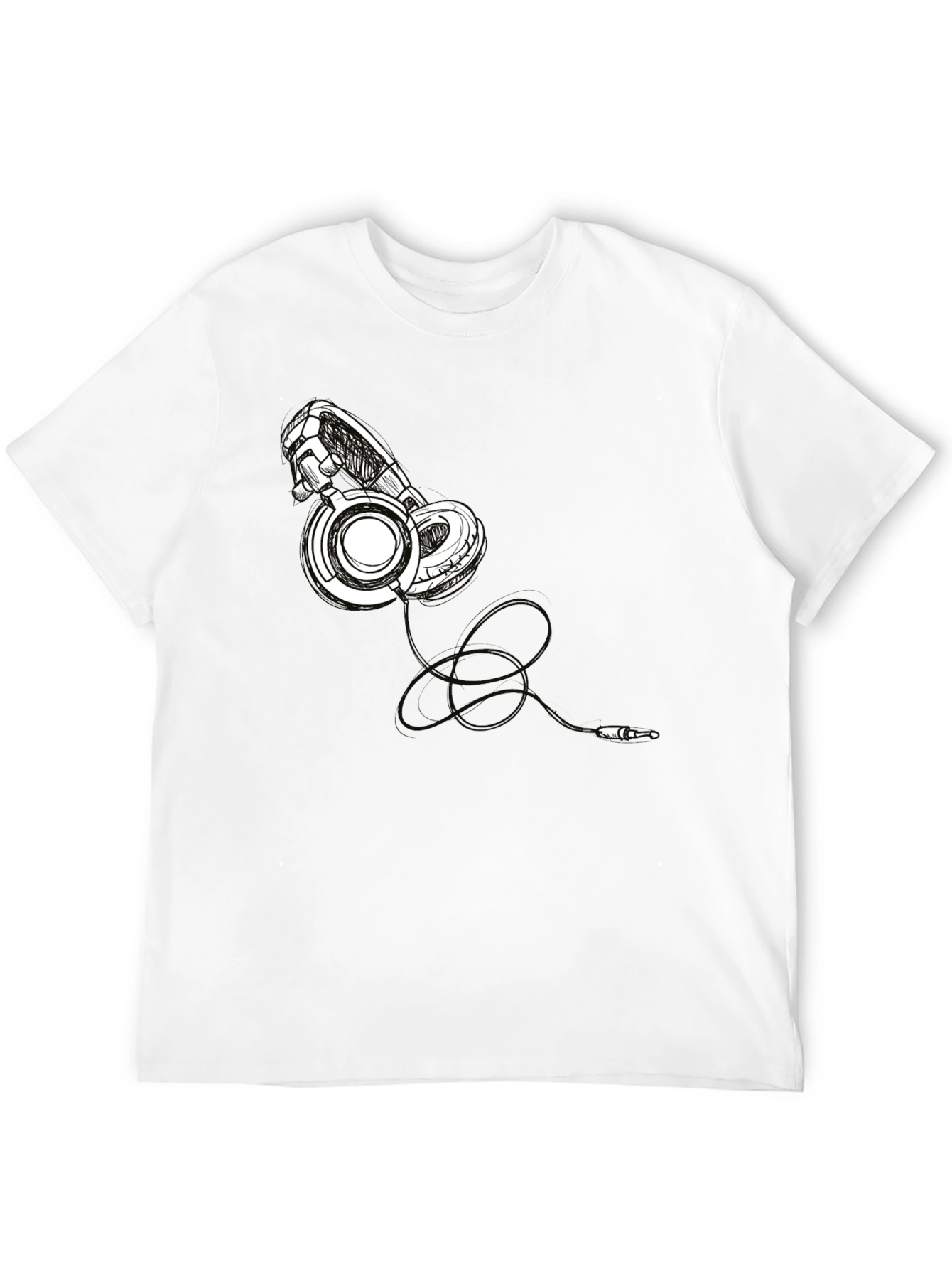 Black Headphone Graphic Tee - Stylish Black T-Shirt view 12