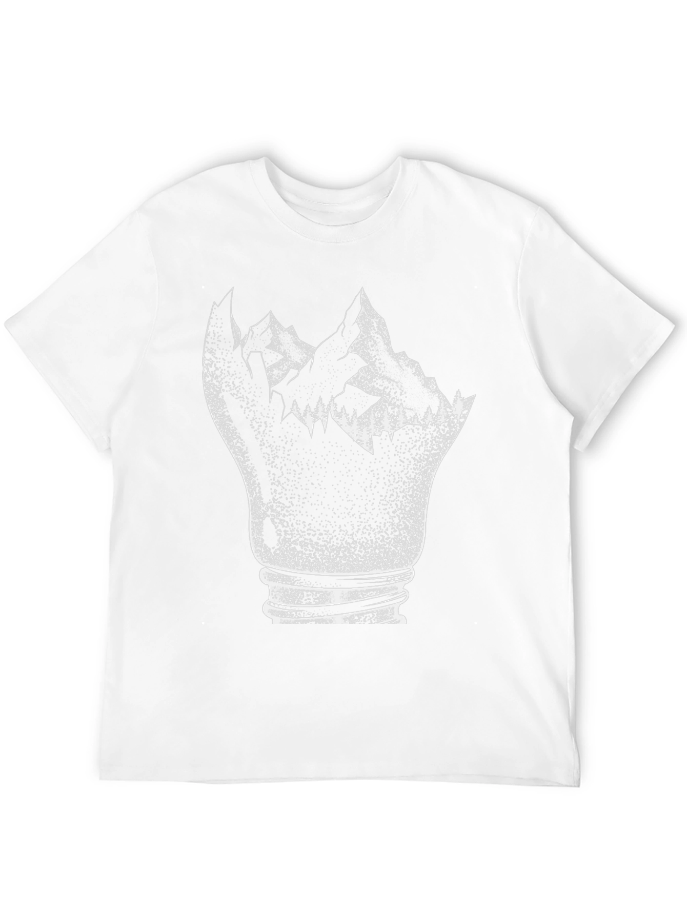 Black Mountainscape Bulb Graphic T-Shirt - Unique Design view 12