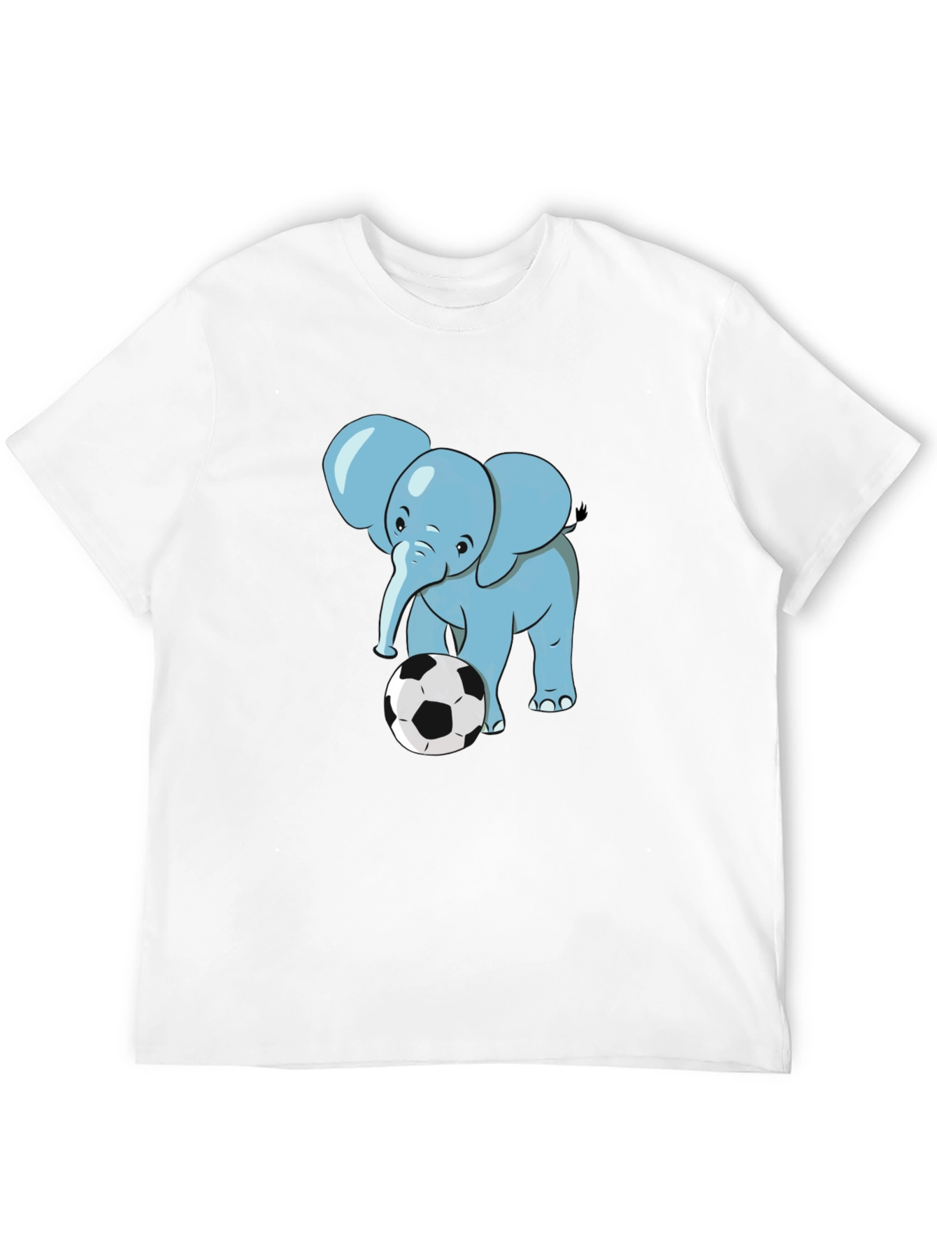 Black Elephant Soccer T-Shirt - Black Cotton Tee view 12
