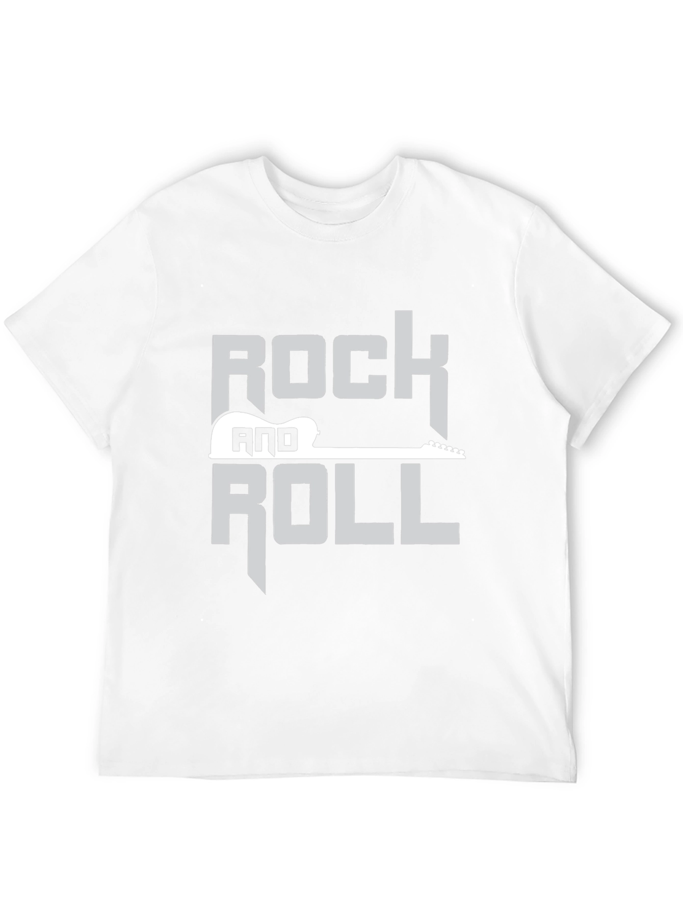 Black Rock and Roll Guitar Graphic Black T-Shirt view 12