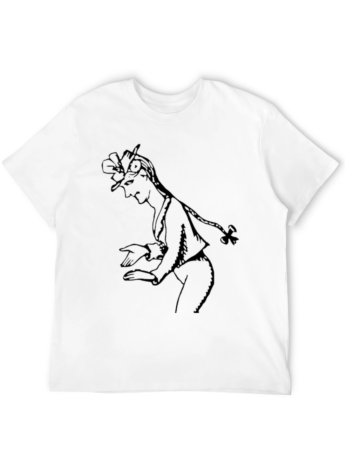 Black Elegant Black T-Shirt with Sketch Graphic view 12