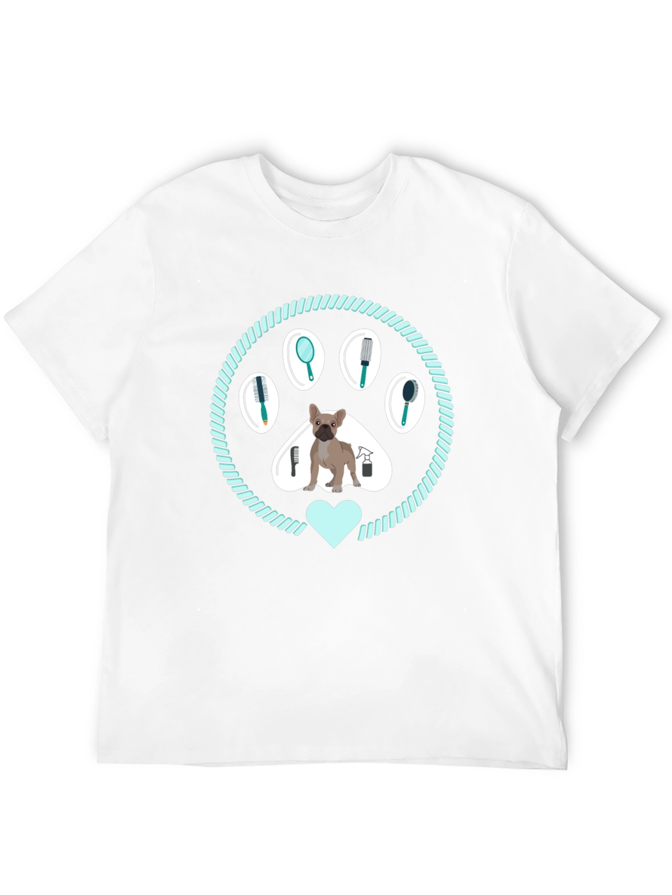 Black Dog Groomer T-Shirt: Paw Print Design view 12