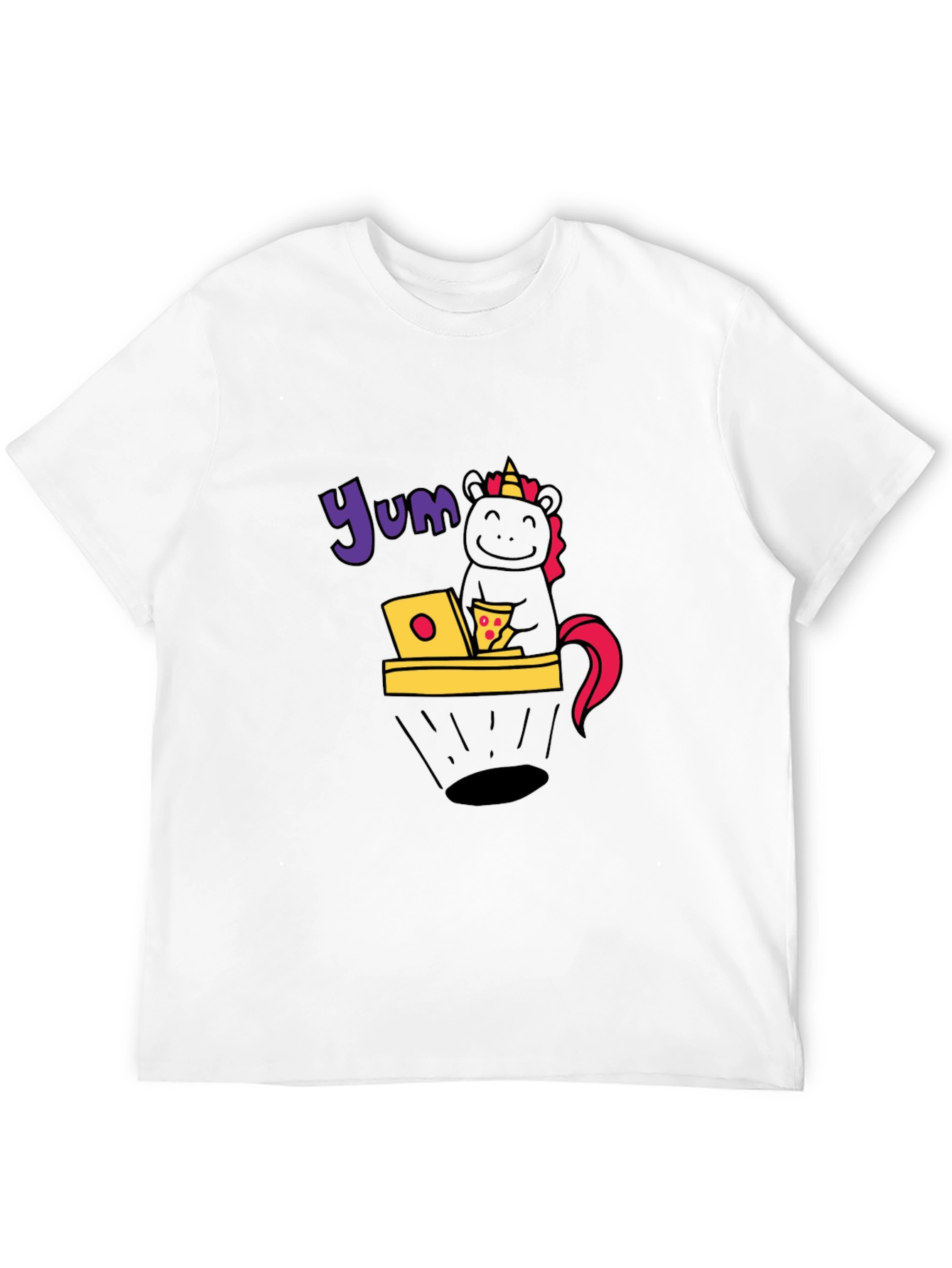 Black Unicorn Pizza Lover Black T-Shirt view 12