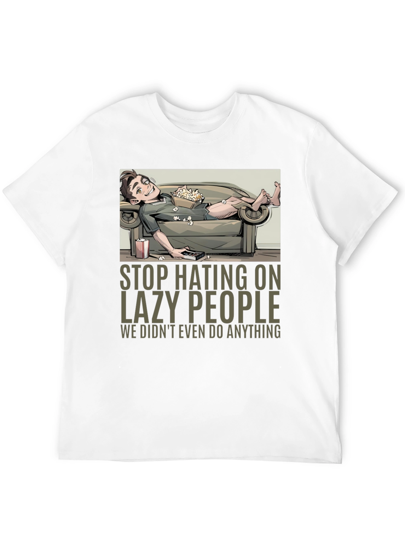 Black Stop Hating Lazy People Graphic Tee view 12