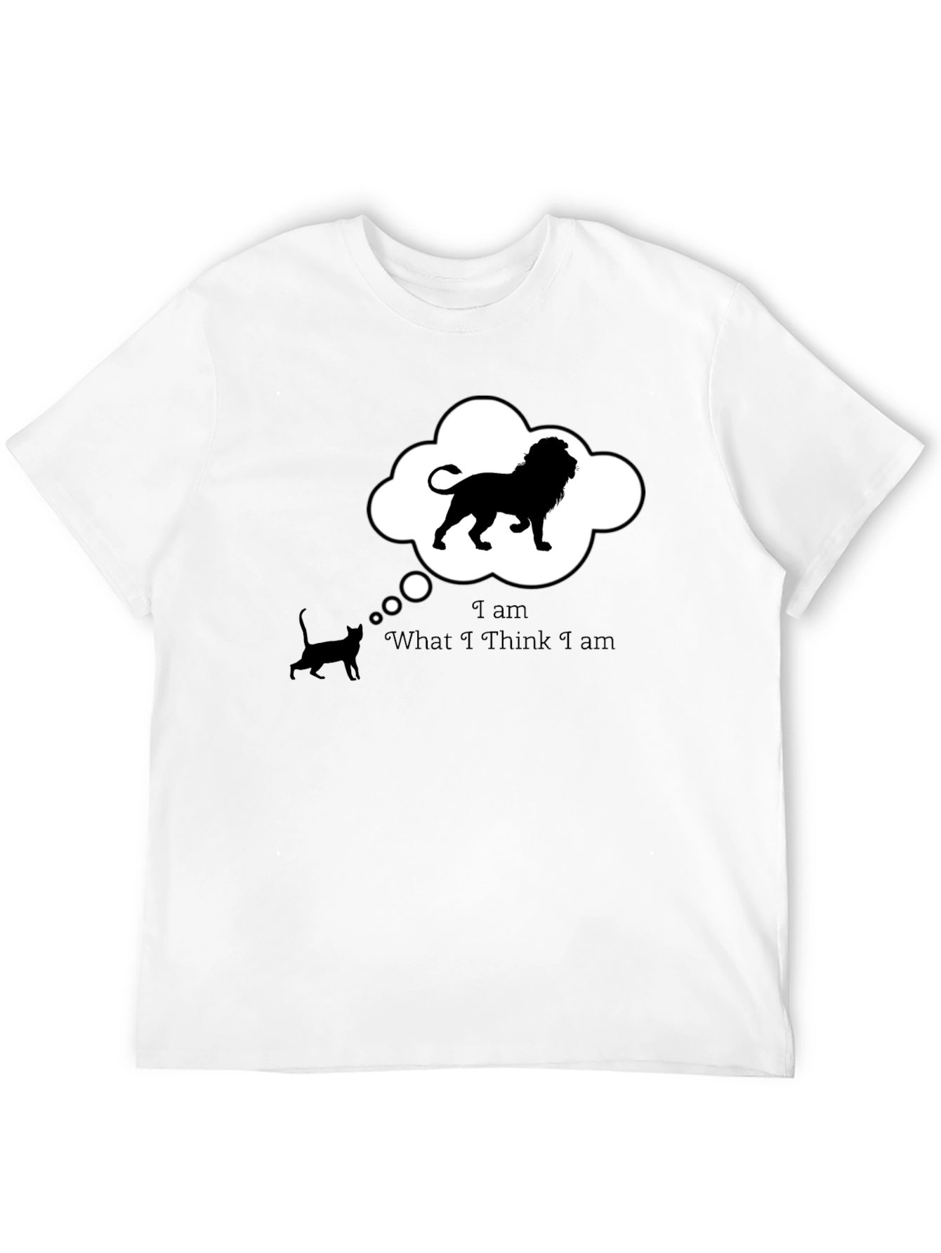 Black Funny 'Lion Inside' Black T-Shirt view 12