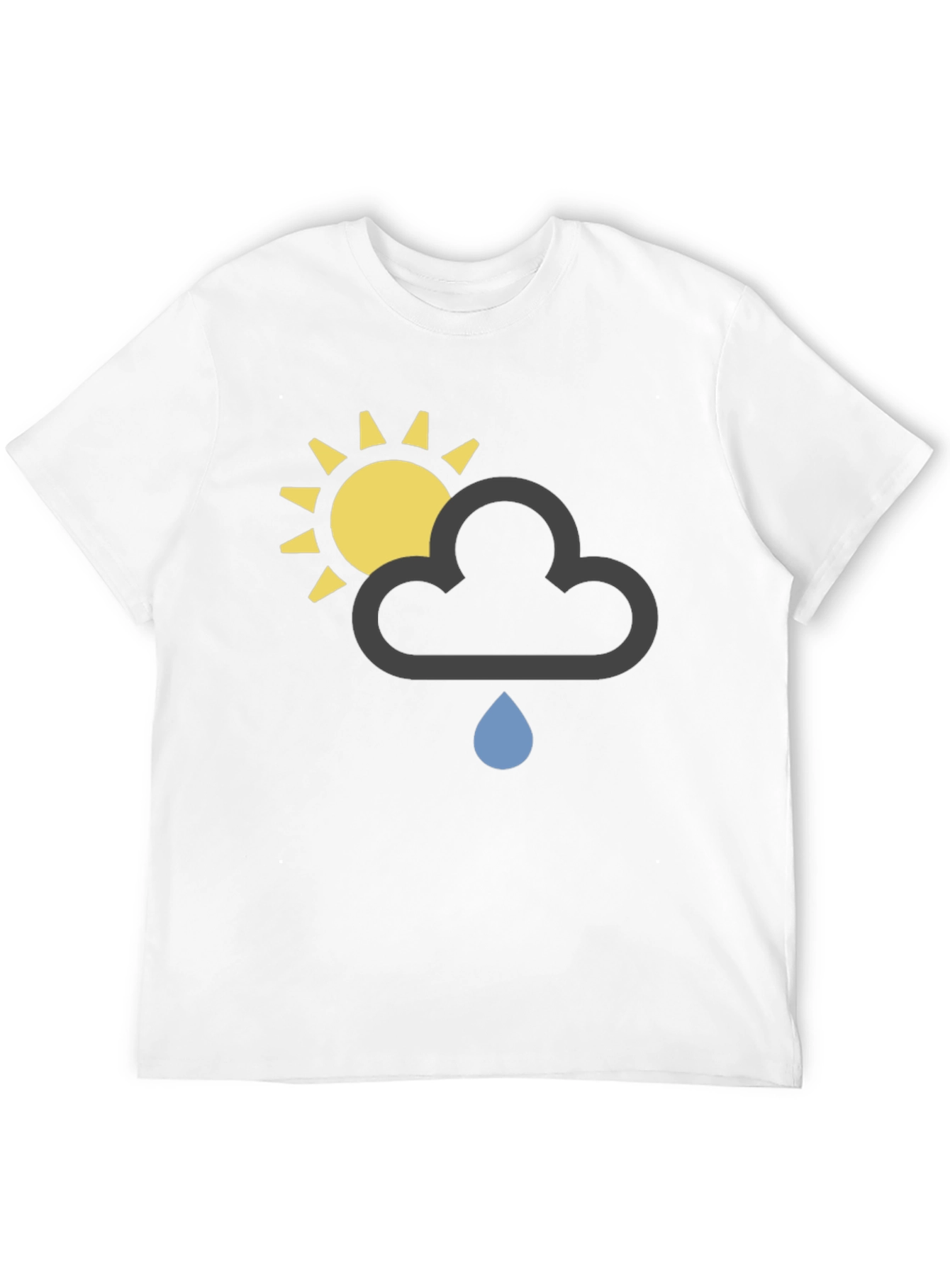 Black Weather Graphic T-Shirt - Sun, Cloud, Rain view 12