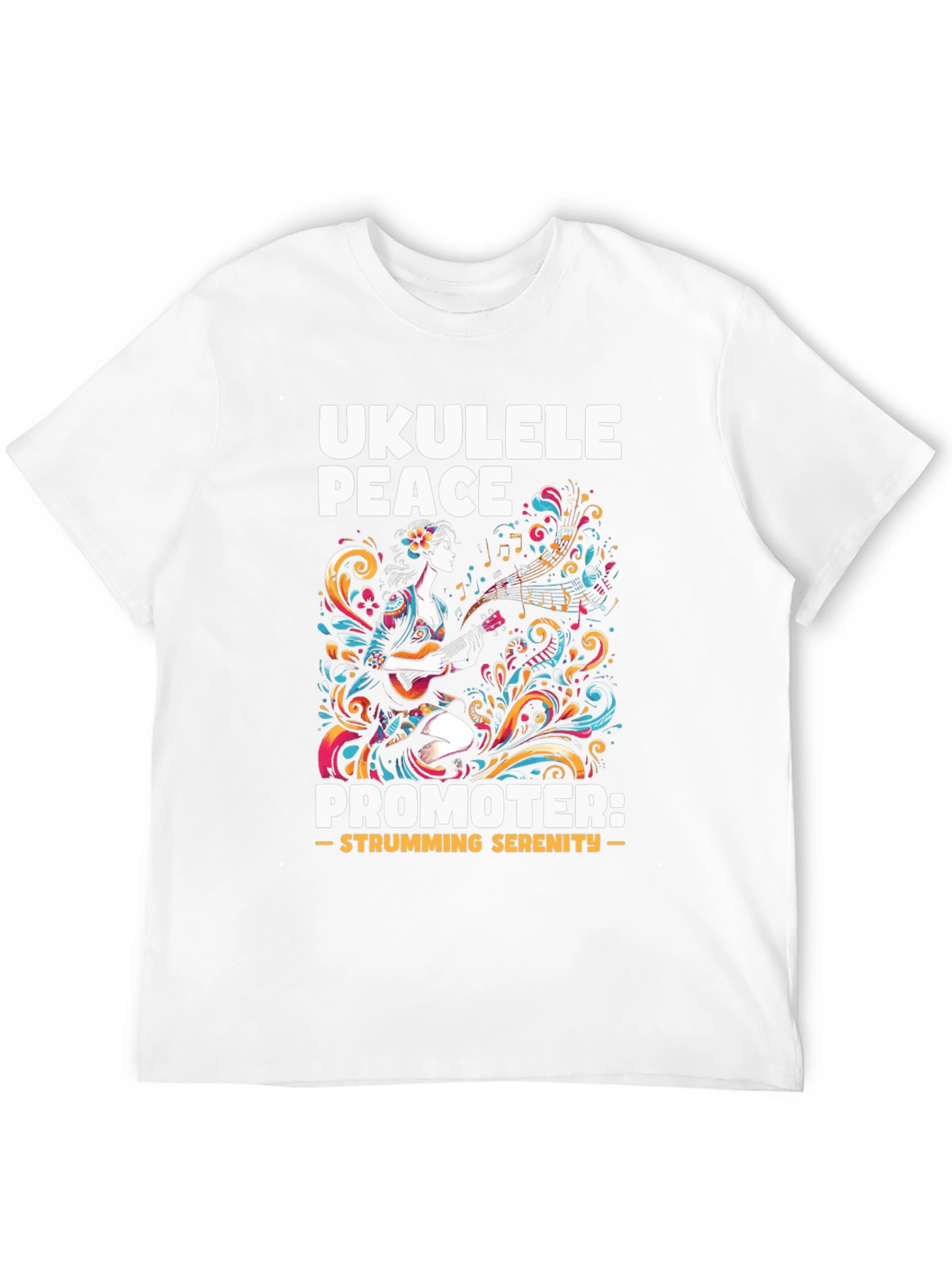 Black Ukulele Peace Promoter Black T-Shirt view 12