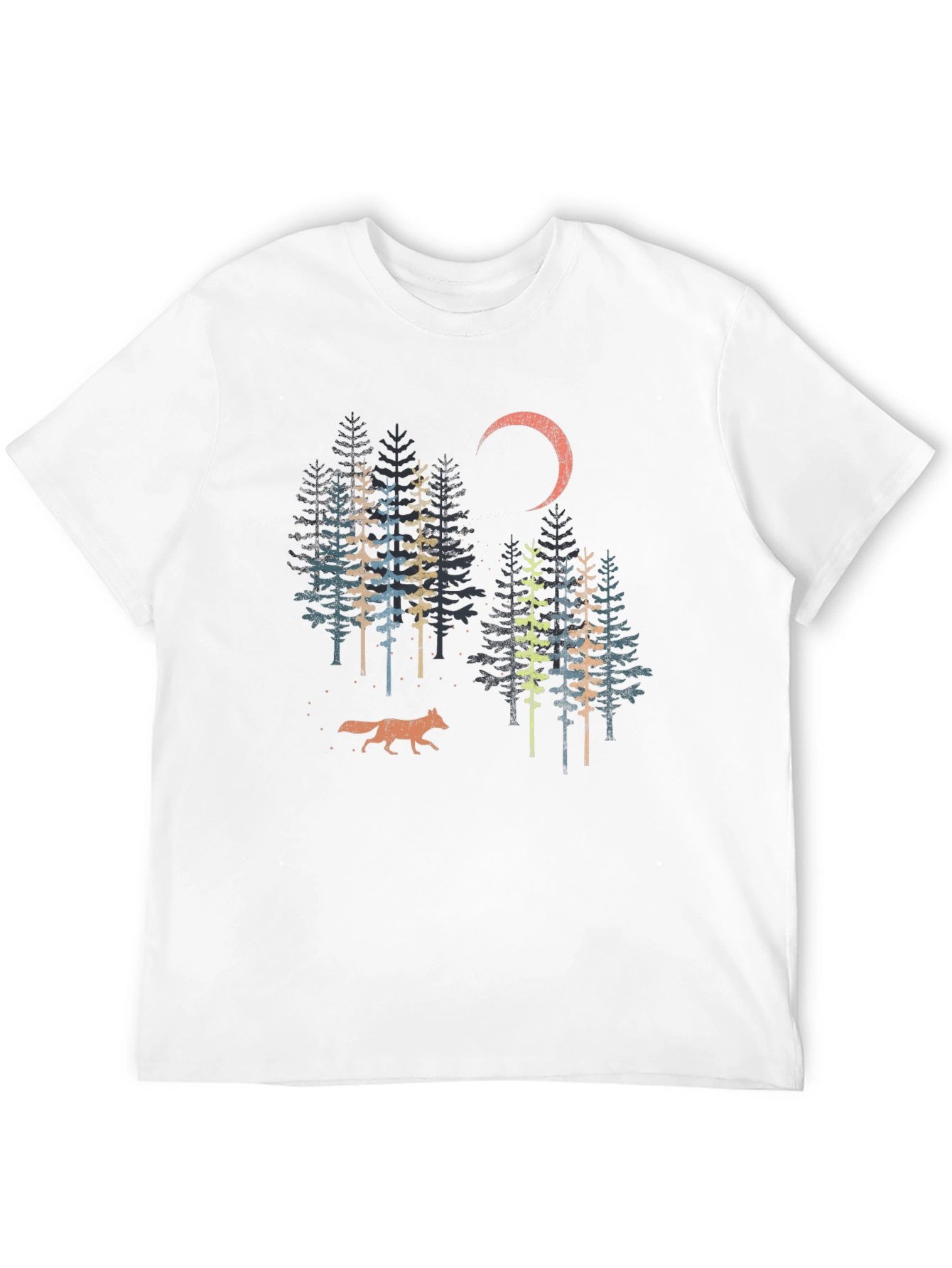 Black Nature Scene Graphic Tee - Black Cotton Blend view 12