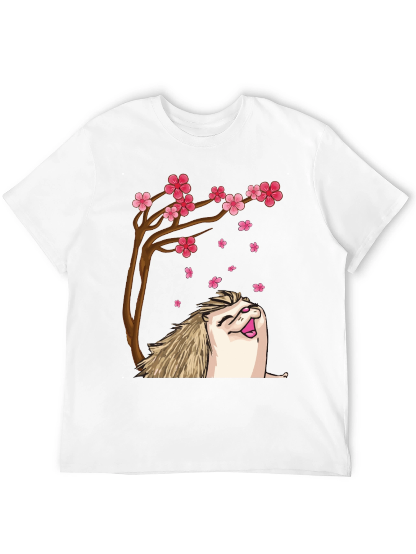 Black Hedgehog Sakura Tree Black T-Shirt view 12