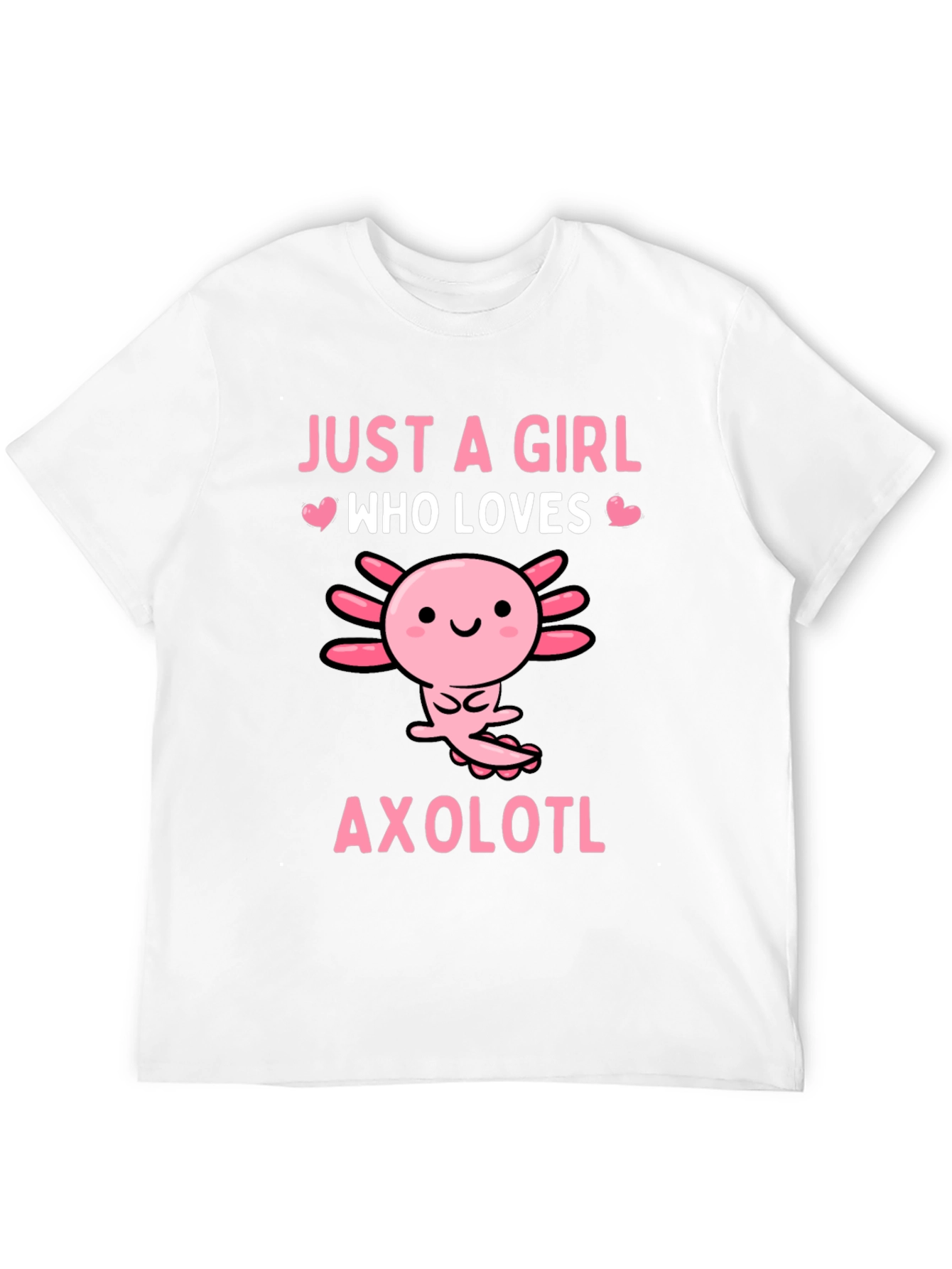 Black Just A Girl Who Loves Axolotls T-Shirt view 12