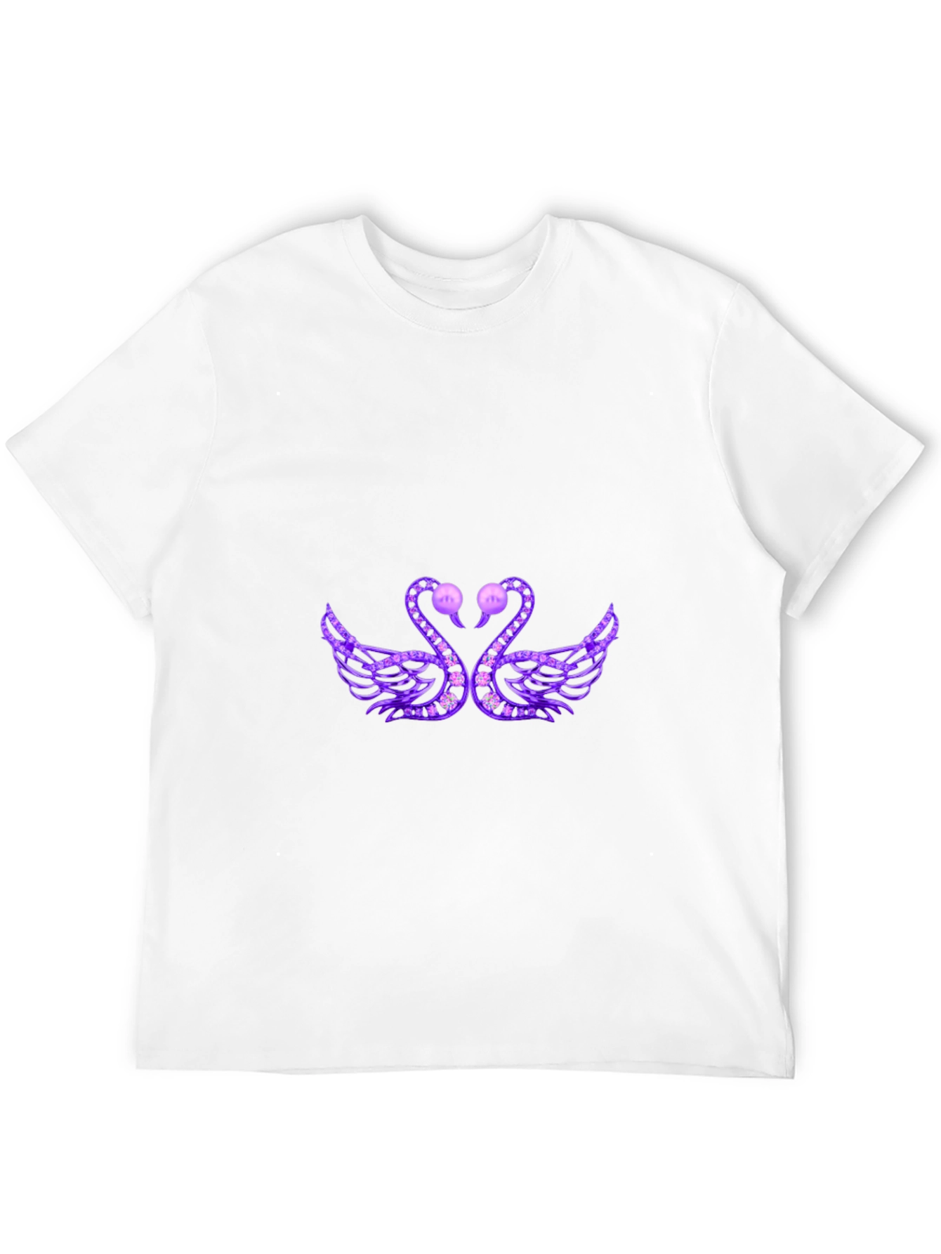 Black Elegant Swan Graphic Tee - Black view 12