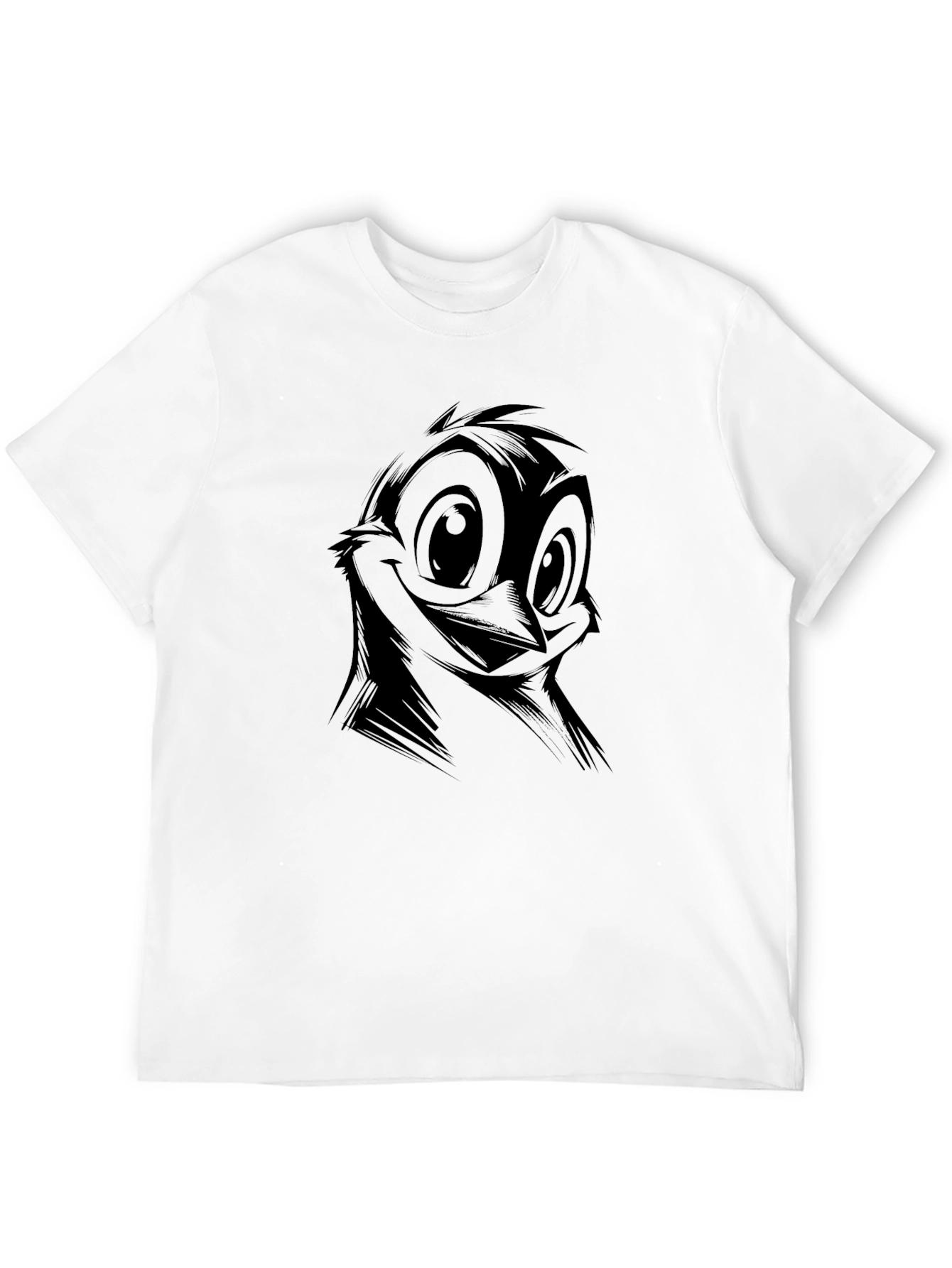 Black Cartoon Bird Graphic Black T-Shirt view 12