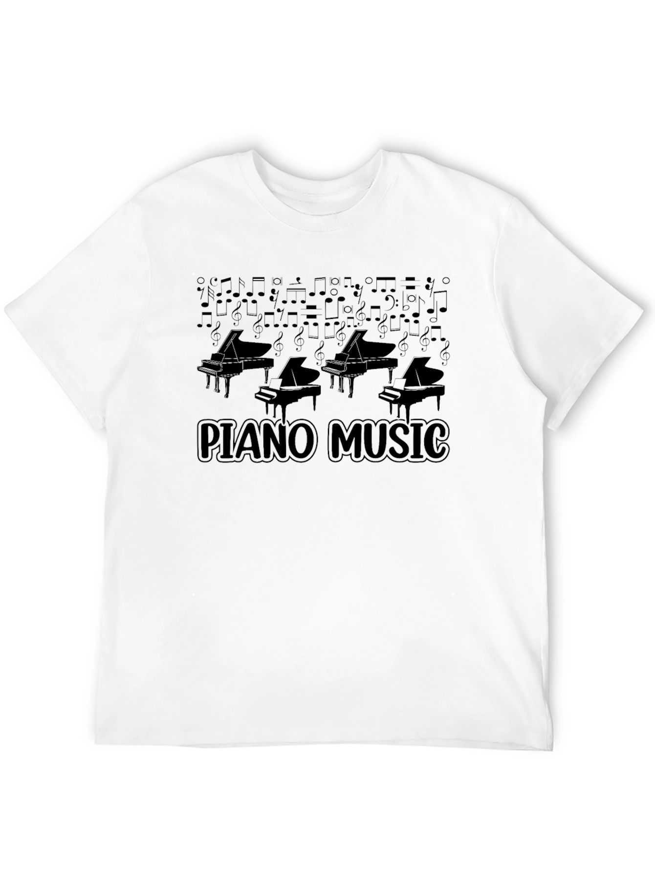 Black Piano Music Graphic Tee - Black view 12