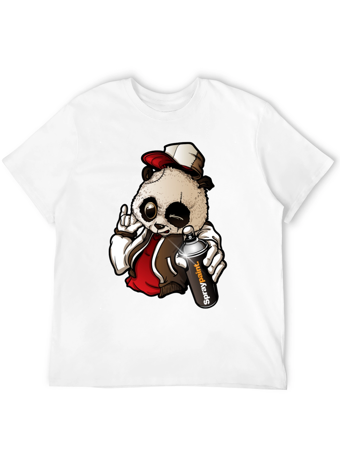 Black Cool Panda Graffiti Artist T-Shirt view 12