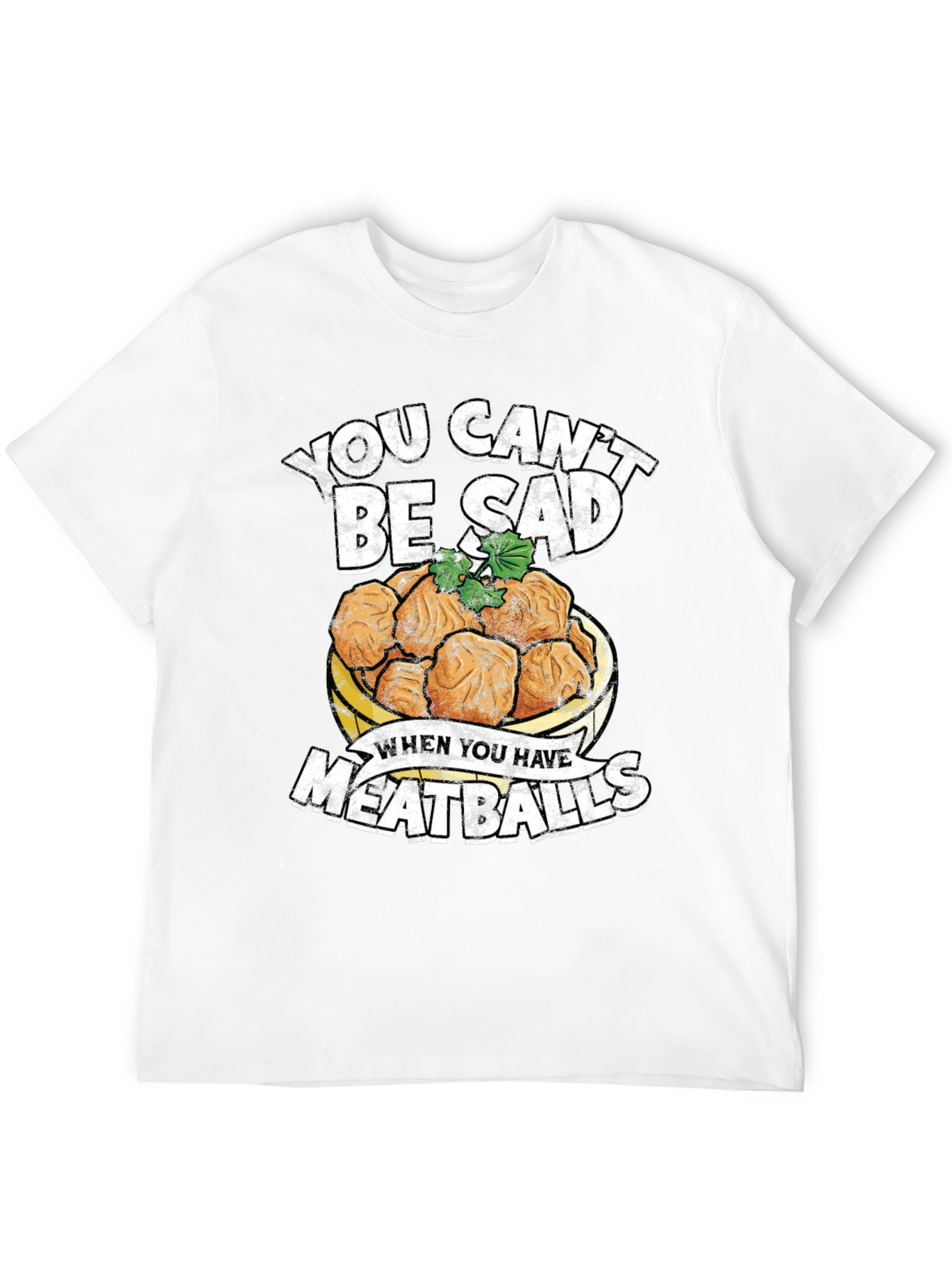 Black You Can't Be Sad Meatballs Graphic Tee view 12