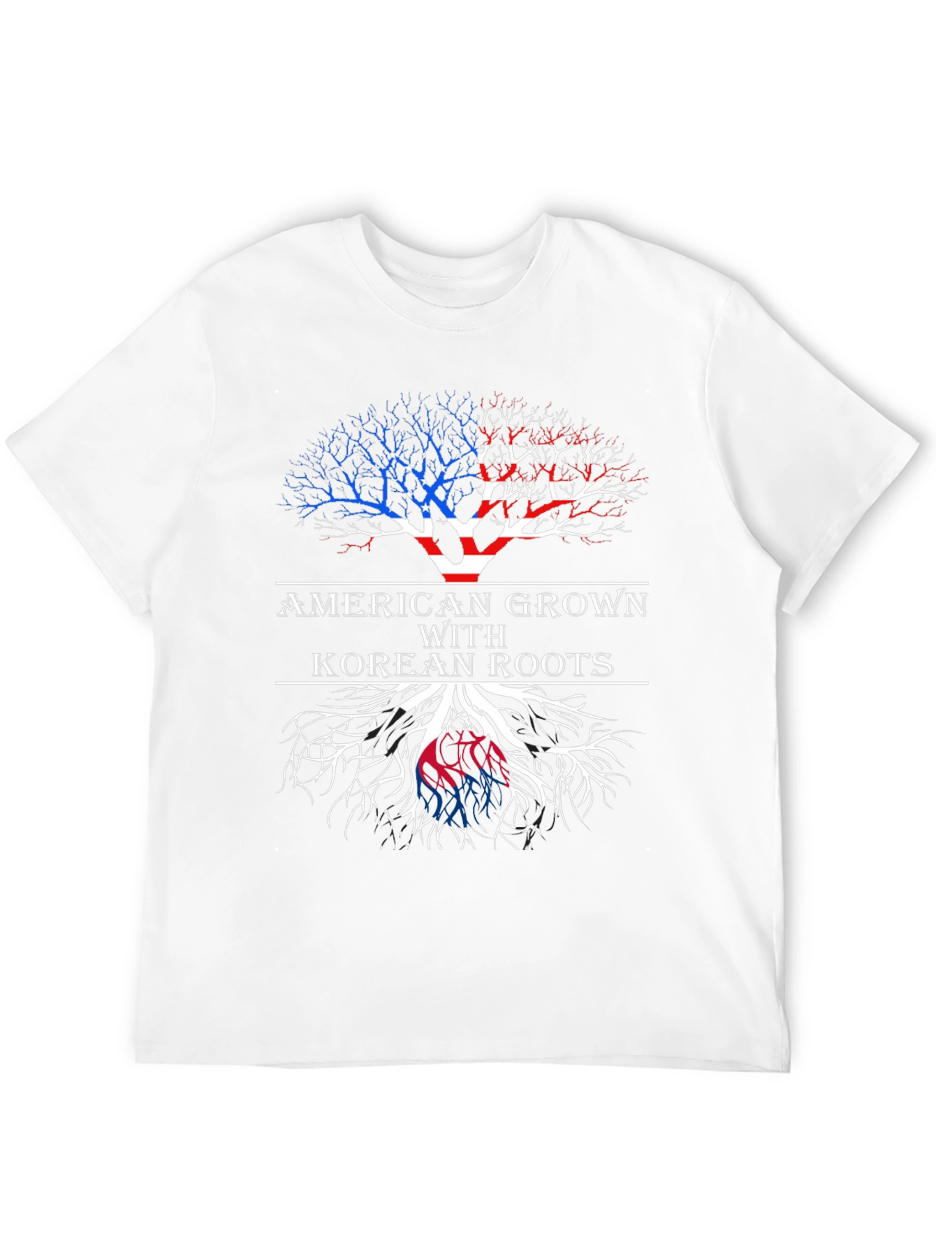 Black American Grown Korean Roots T-Shirt view 12