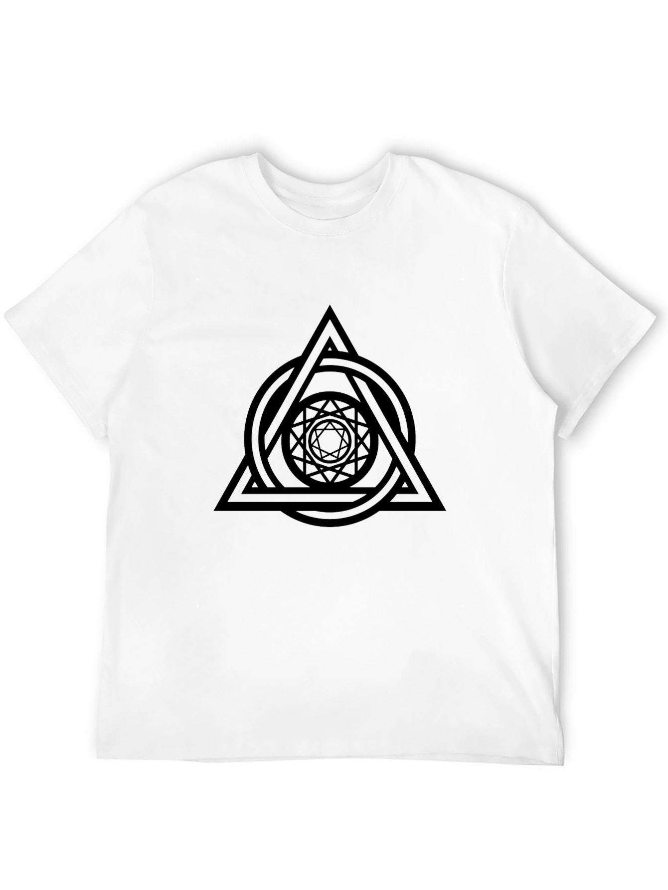 Black Geometric Symbol Black Graphic Tee view 12