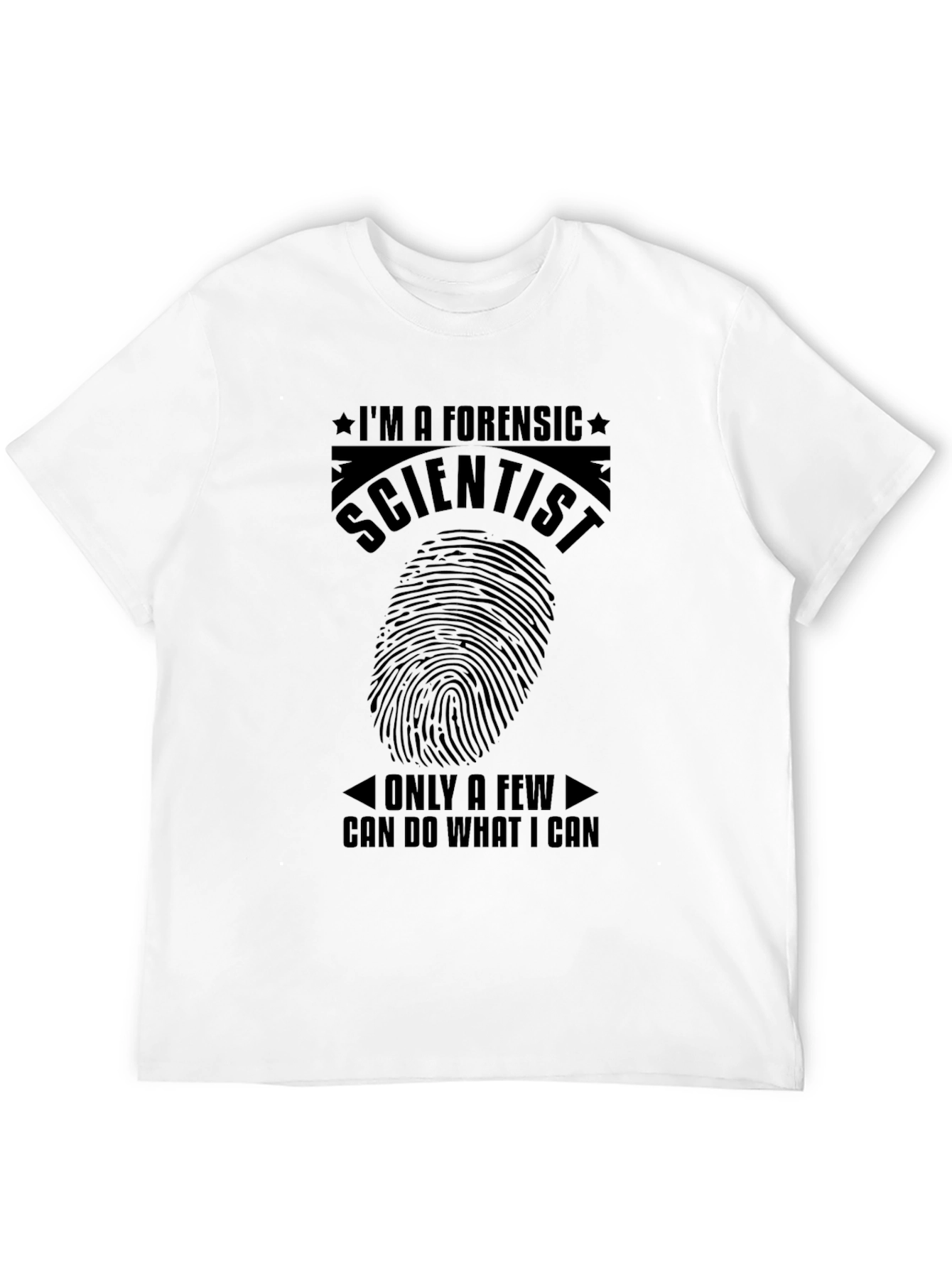 Black Forensic Scientist T-Shirt - Fingerprint Design view 12