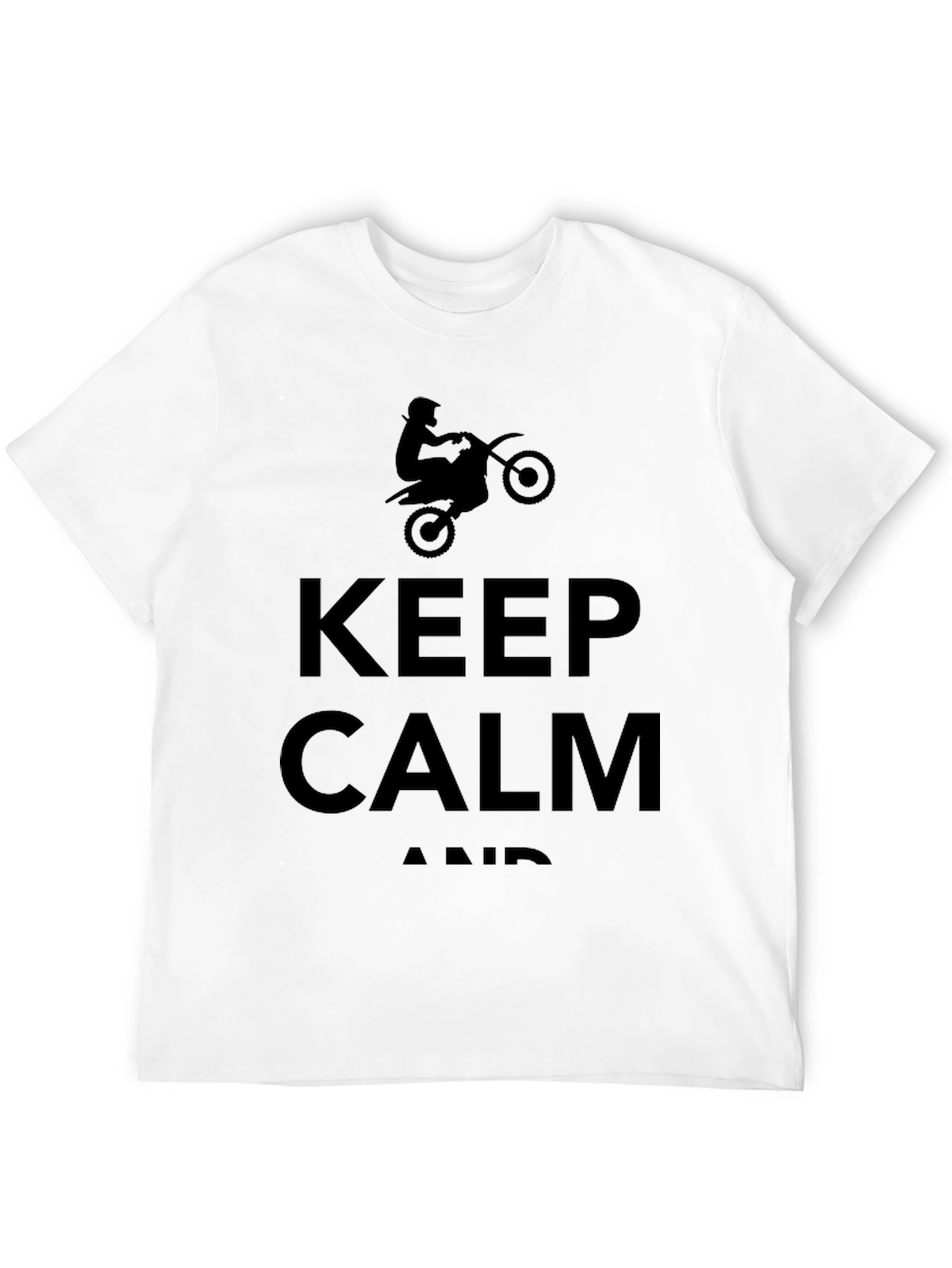 Black Keep Calm Dirt Bike Graphic T-Shirt view 12