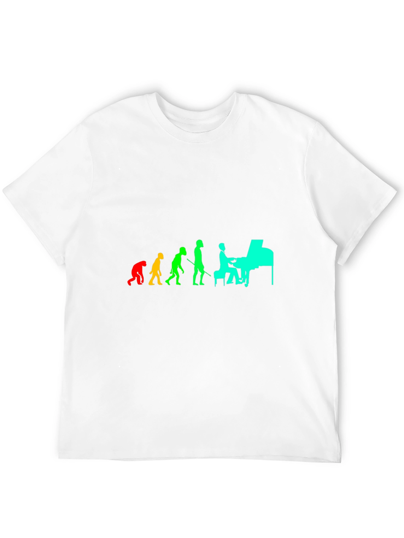Black Evolution of Piano Player Tee view 12