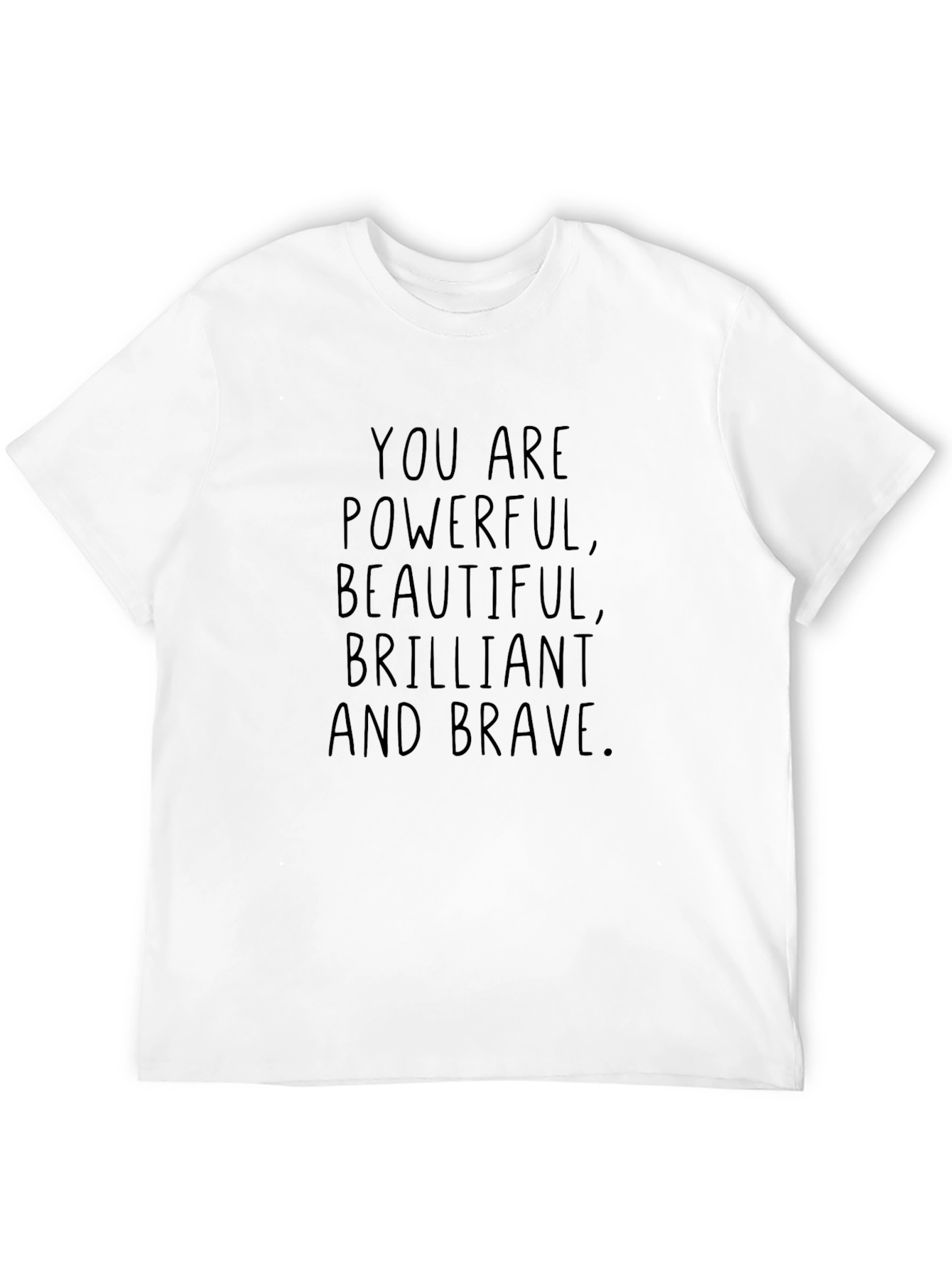 Black Empowering Affirmation Tee - You Are Powerful, Beautiful, Brave view 12