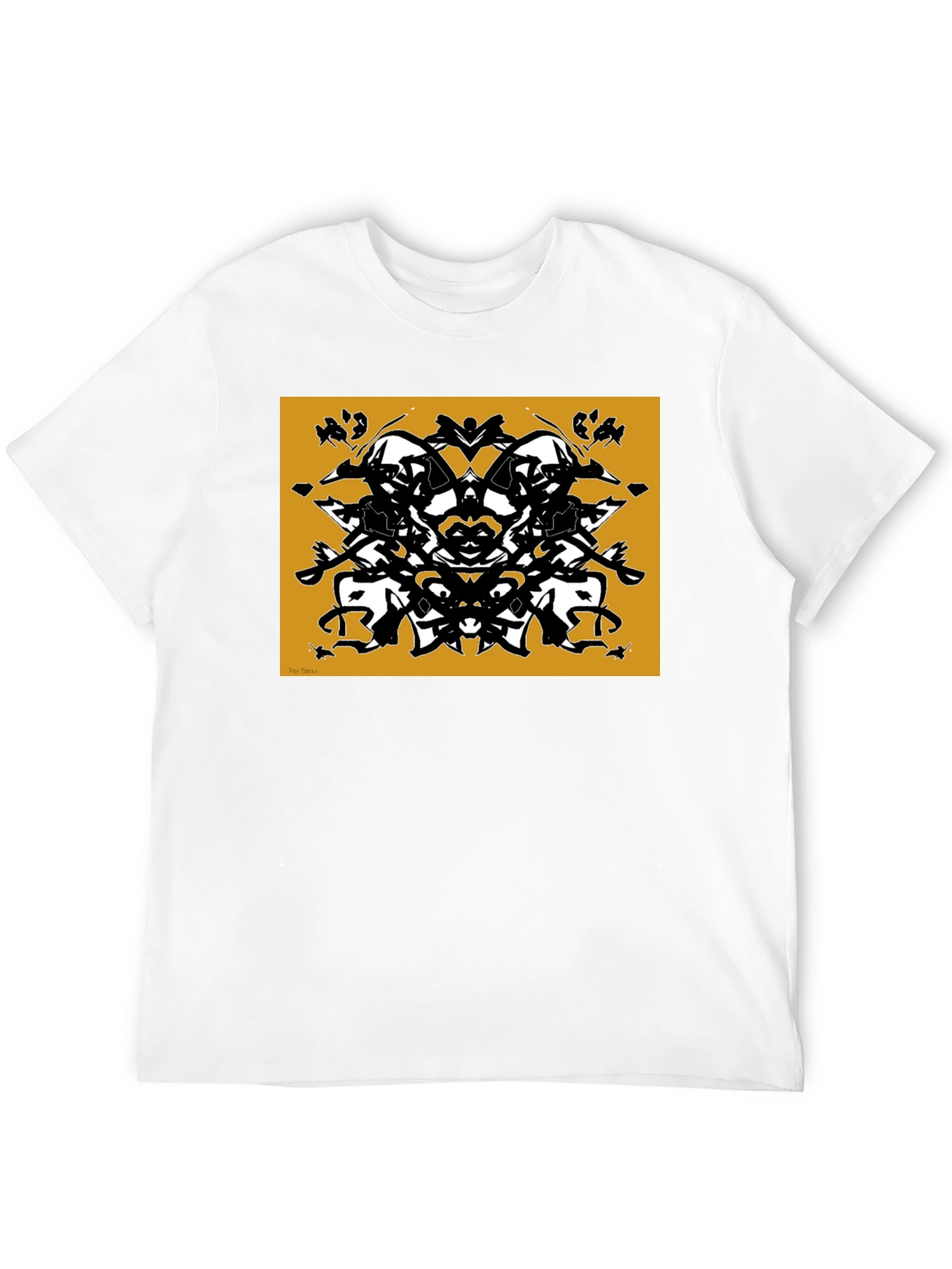 Black Abstract Rorschach Inkblot Graphic Tee view 12