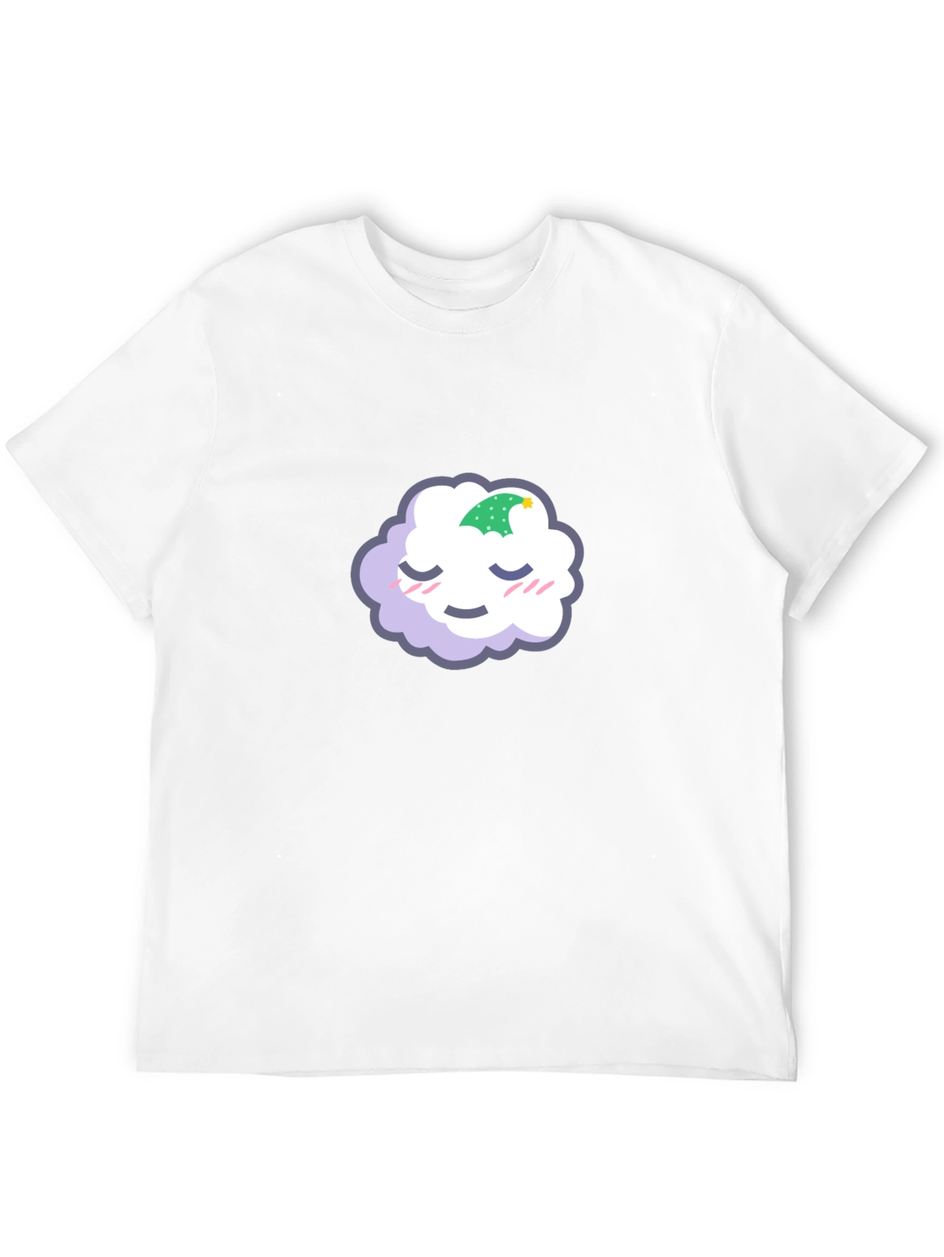 Black Cute Sleeping Cloud Graphic Tee - Black Cotton Blend view 12