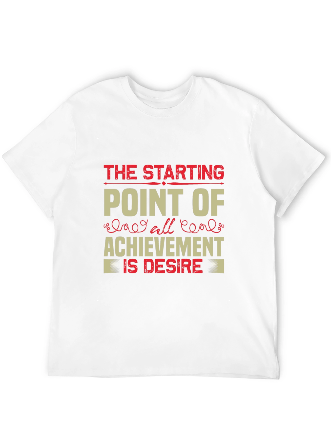 Black Motivational Black Graphic T-Shirt: Desire is Achievement view 12