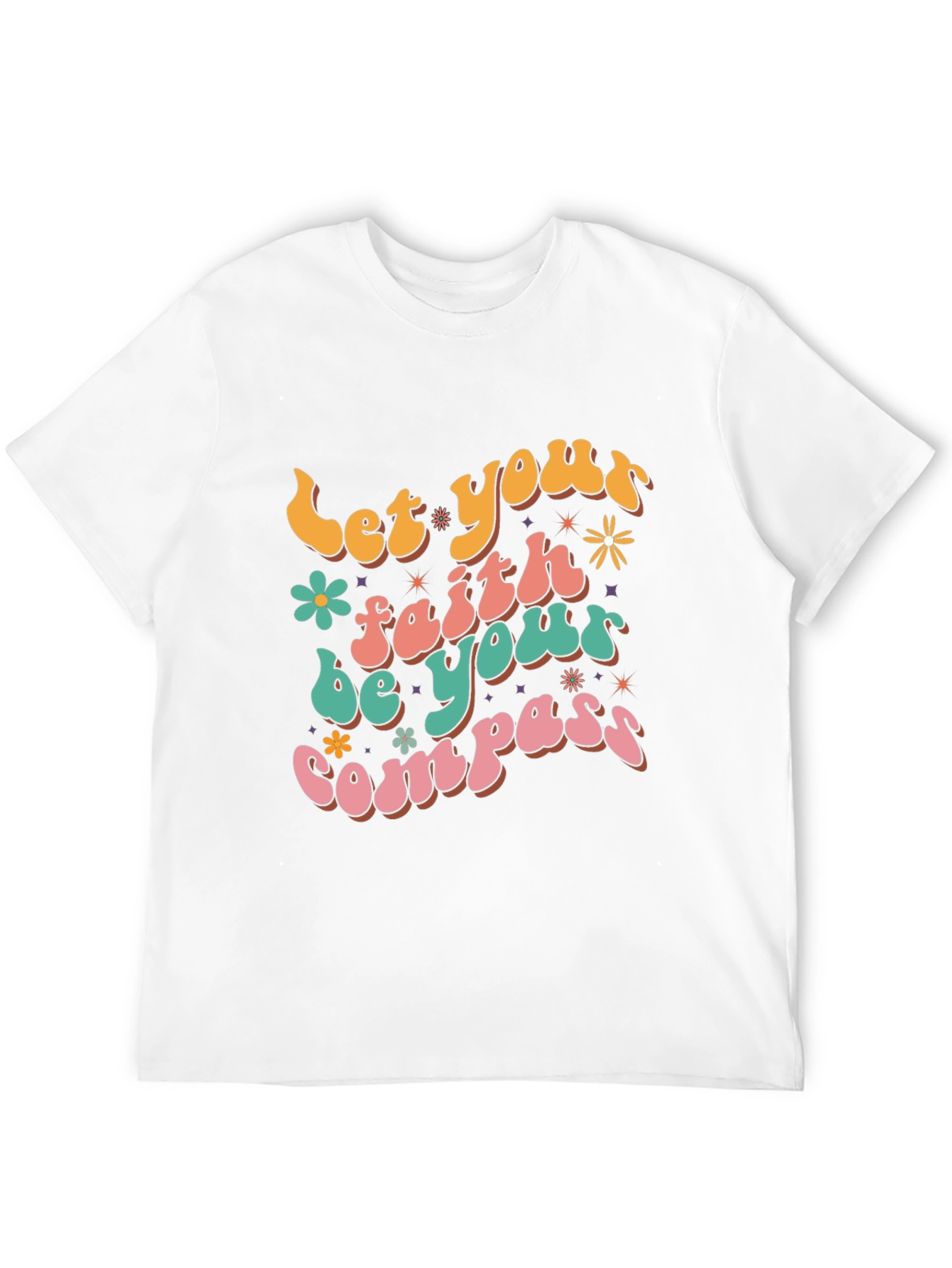 Black Faith Compass Graphic Tee - Retro Style view 12