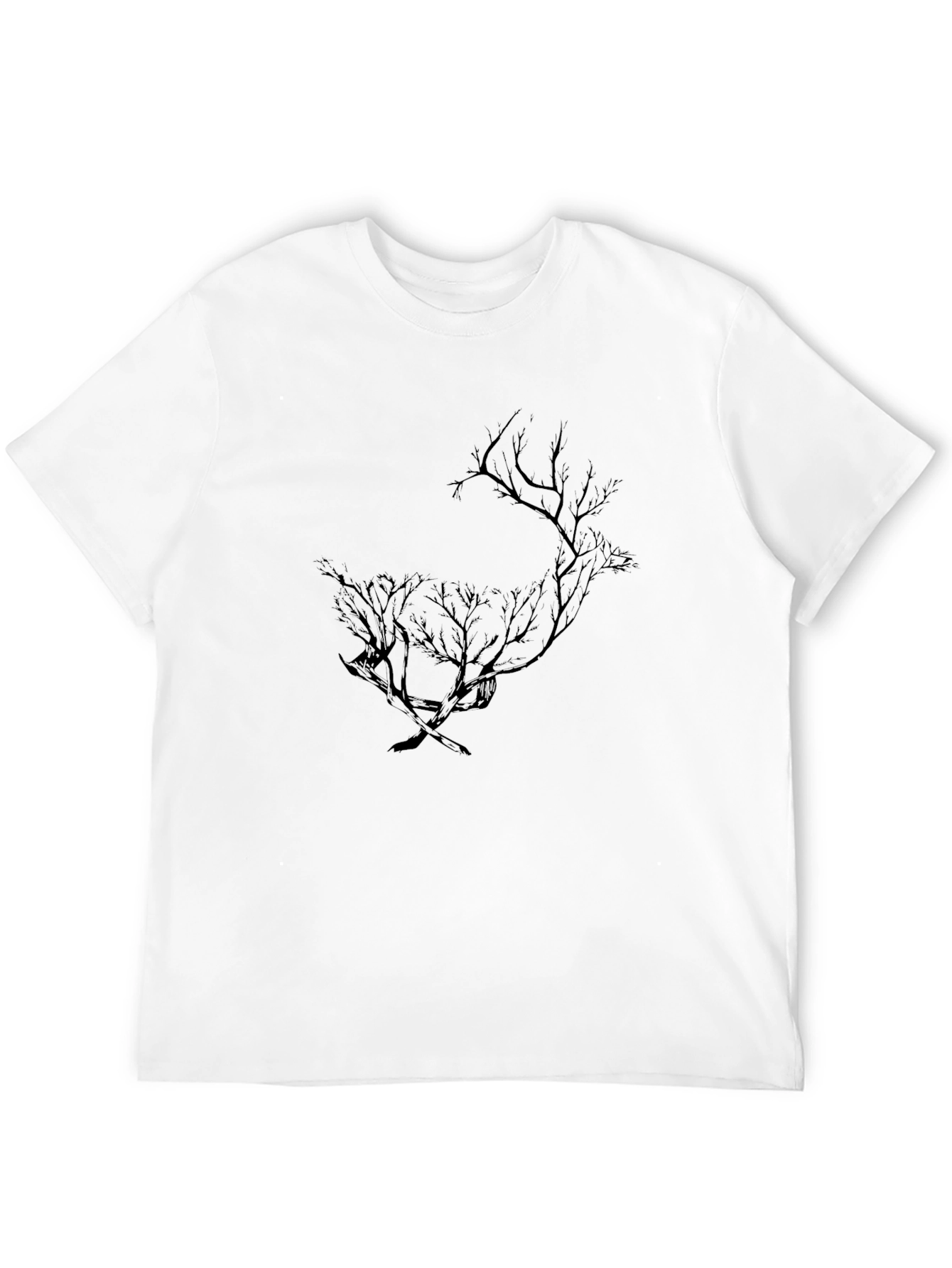 Black Men's Black Tree Silhouette Graphic Tee view 12