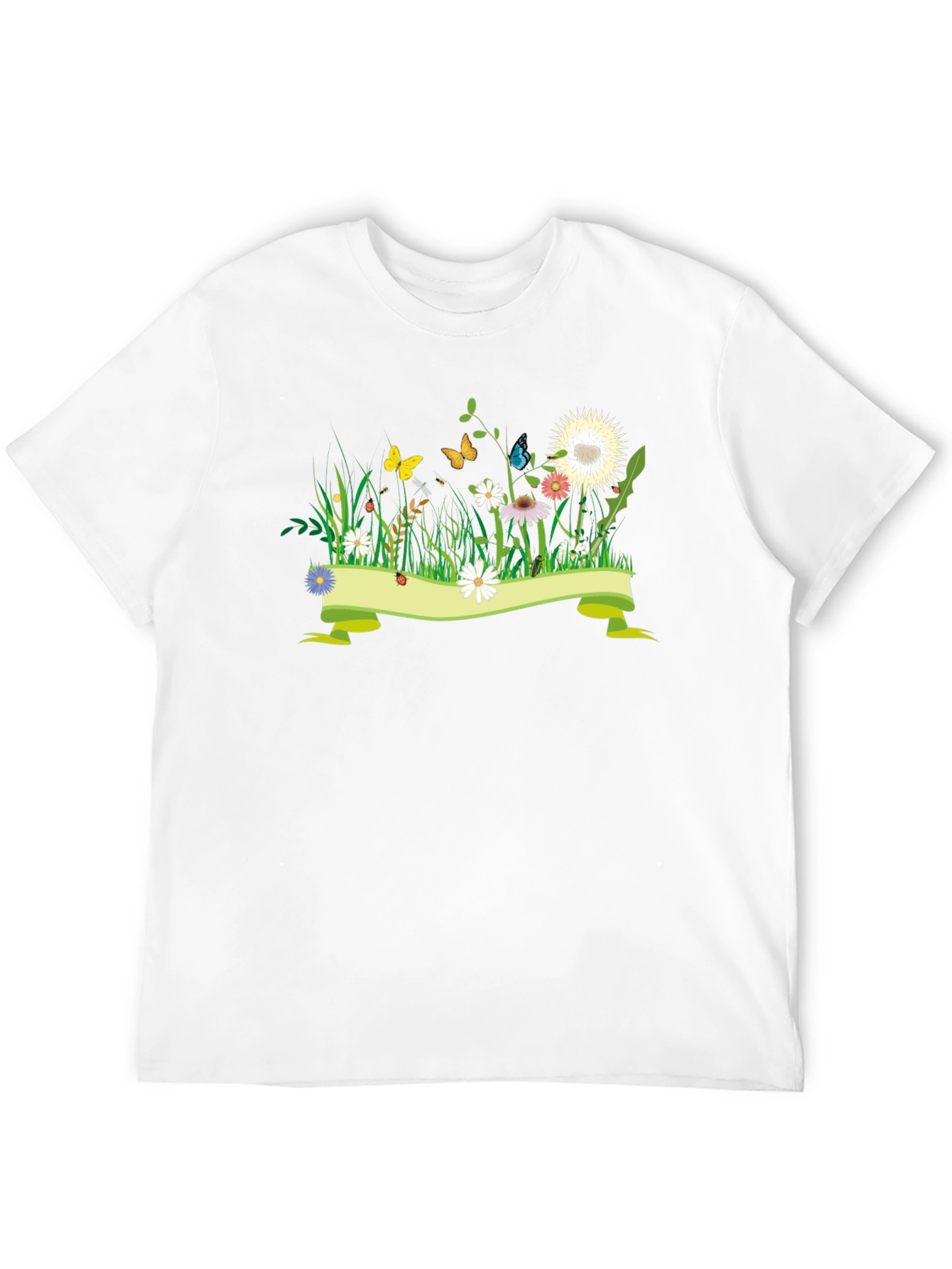 Black Nature Meadow Graphic Black Tee view 12