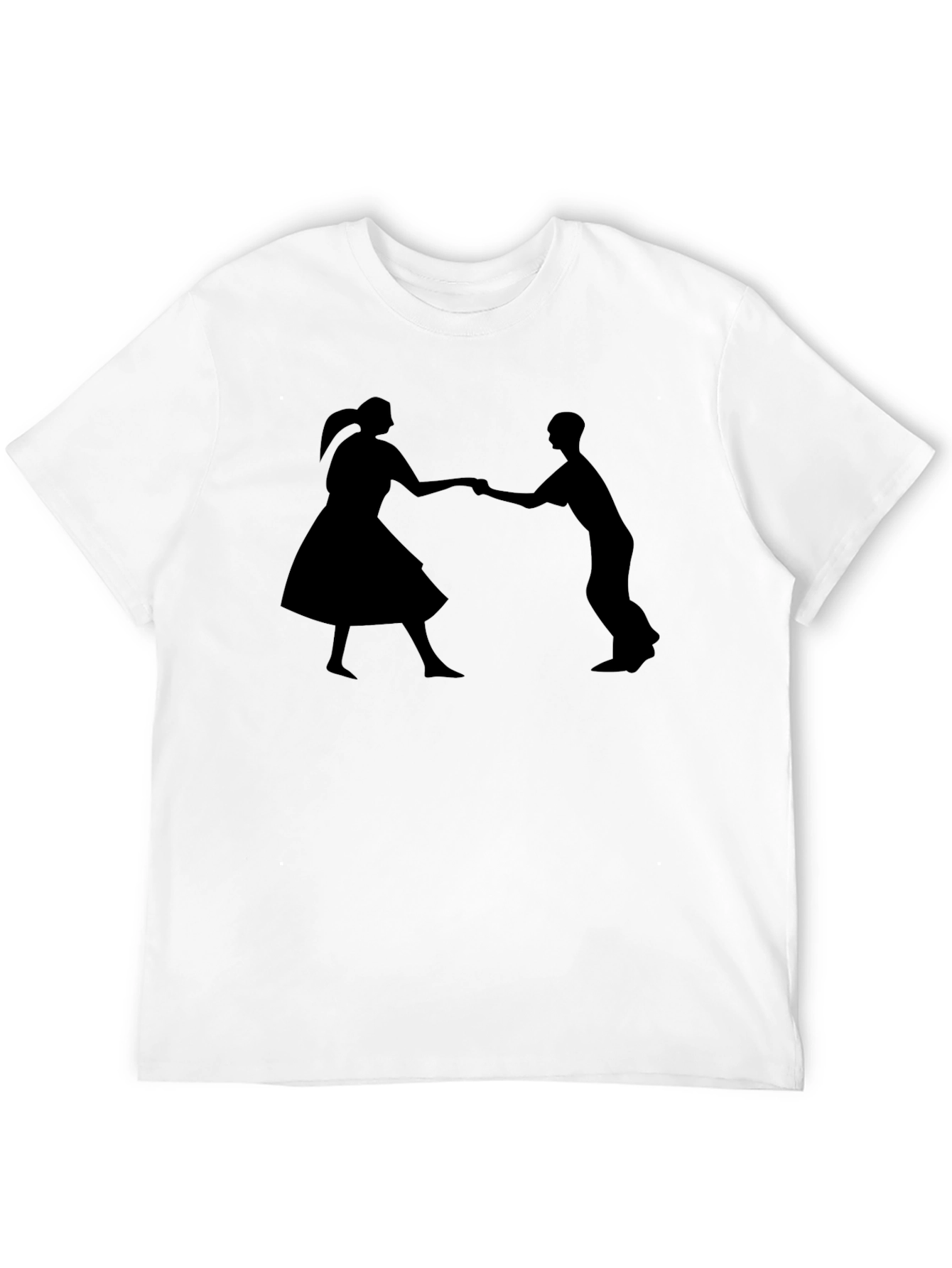Black Swing Dance Silhouette Black T-Shirt view 12