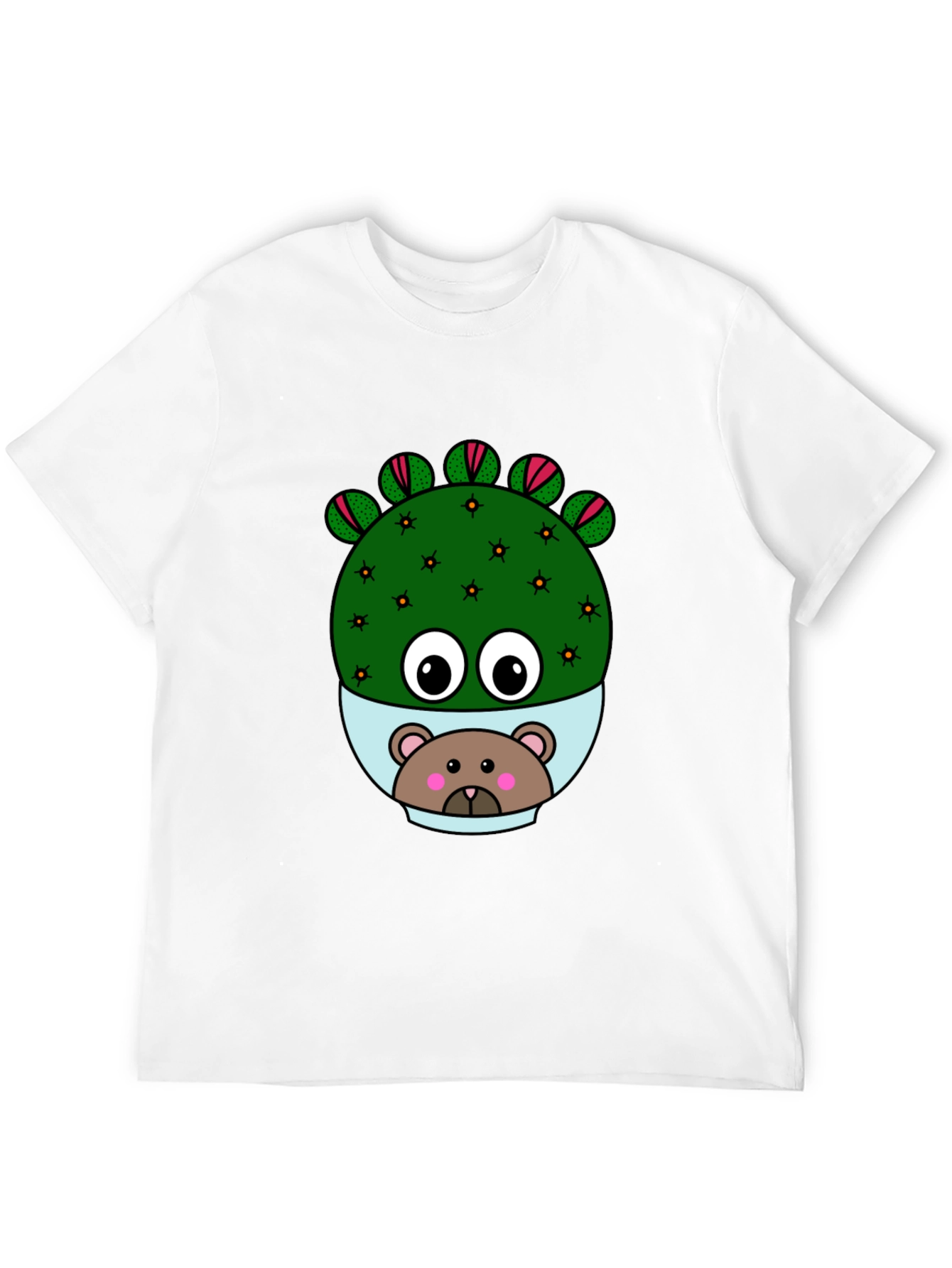 Black Cactus Bear T-Shirt - Unique Graphic Tee view 12
