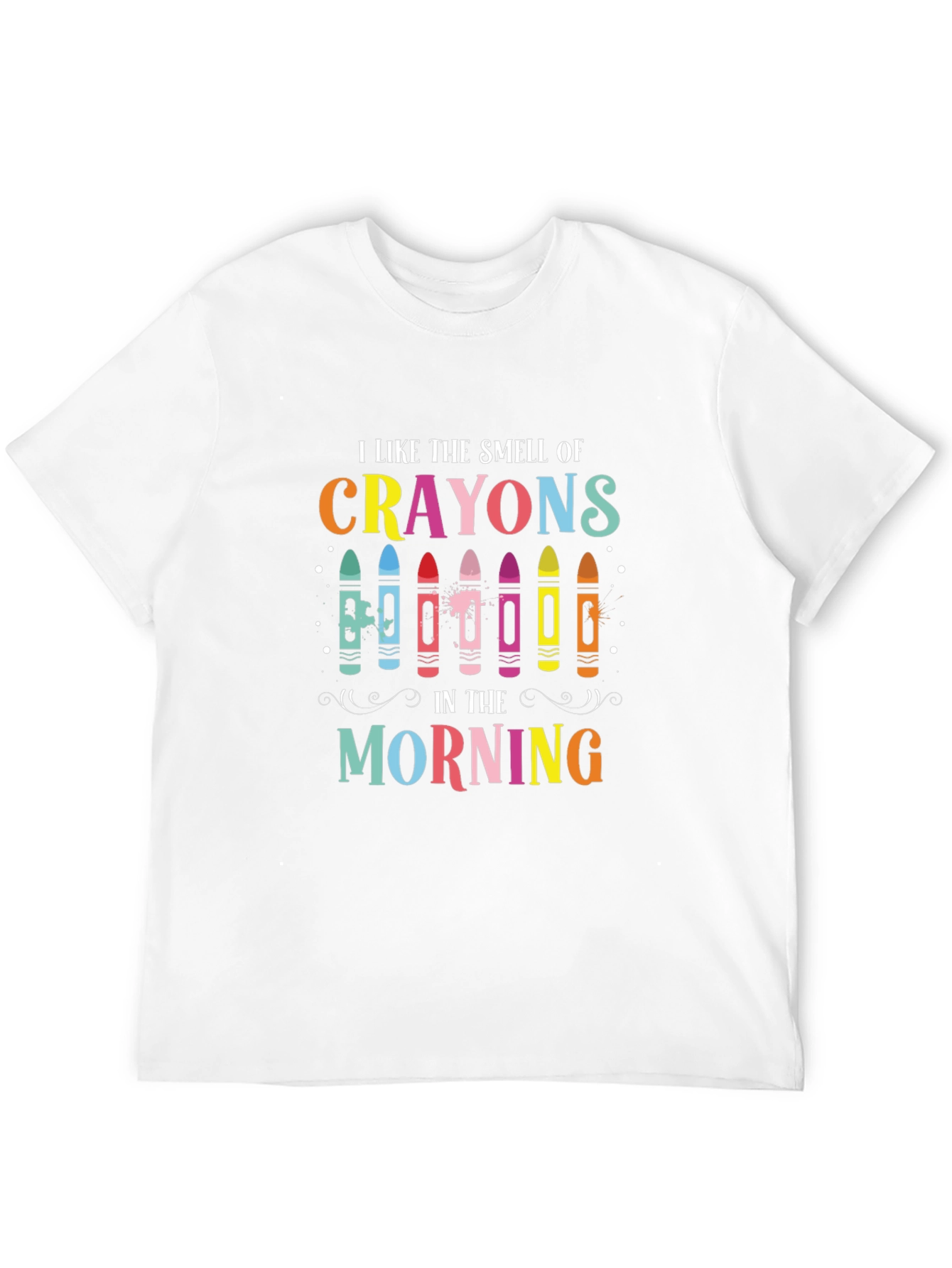 Black I Like the Smell of Crayons T-Shirt view 12
